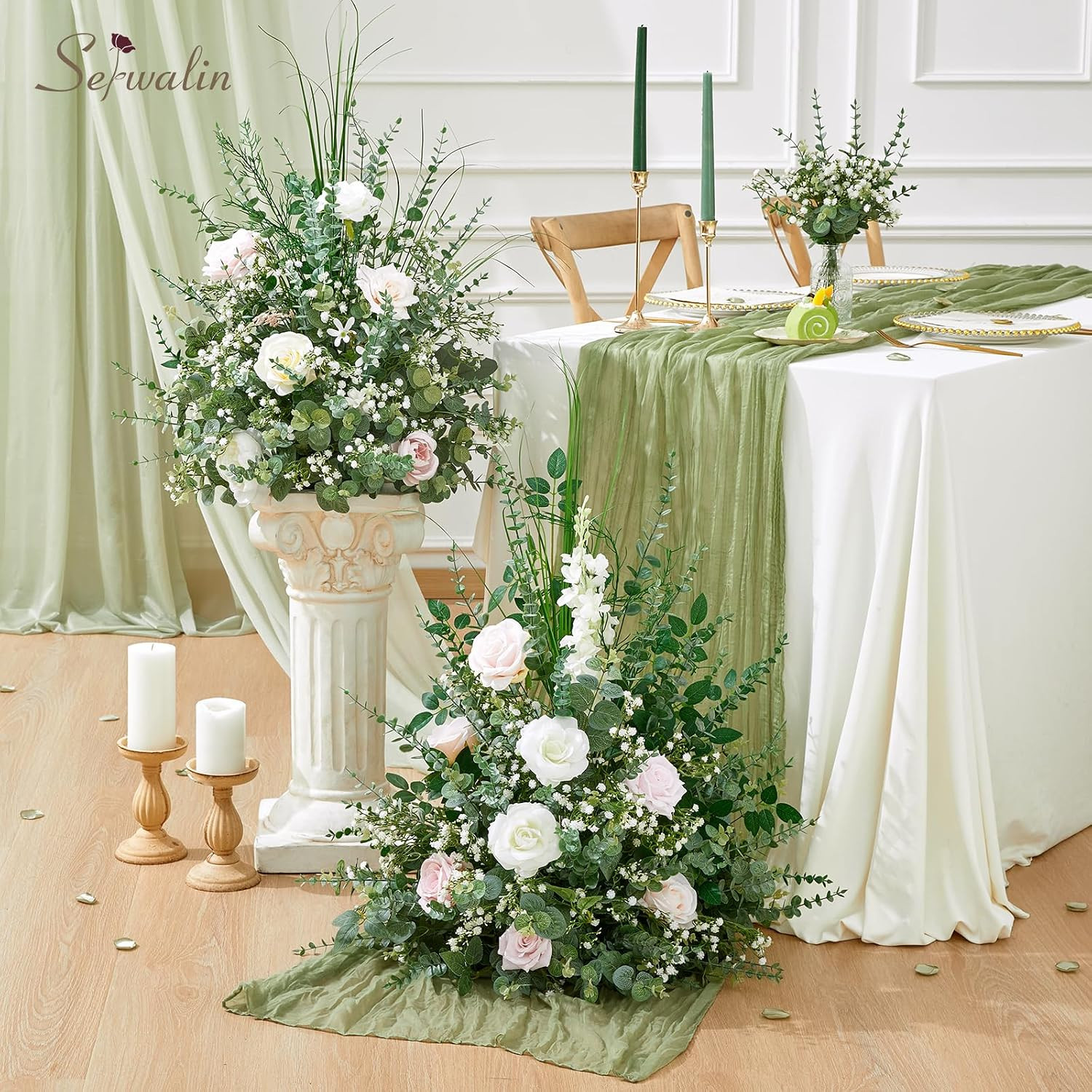 30PCS Mixed Eucalyptus Greenery Stems & Baby’S Breath Flowers Bulk | 3 Kinds Art