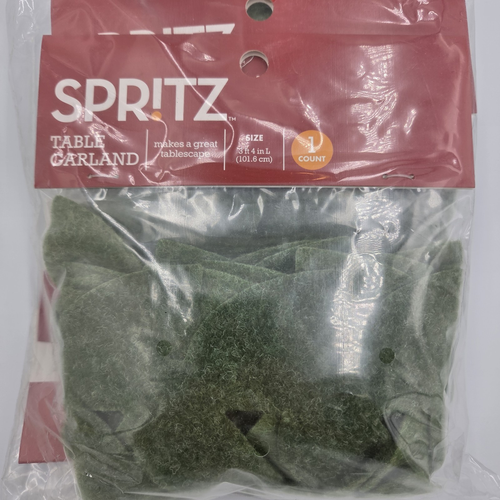 Spritz 4 Count Green Floral Leaves Soft Felt Table Garland Décor 3FT 4IN