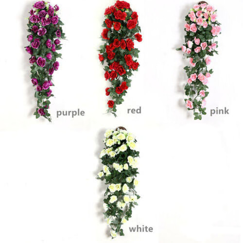 90cm Garland Vine Artificial Flower Purple Fake Ivy Plant Home Garden Party Deco