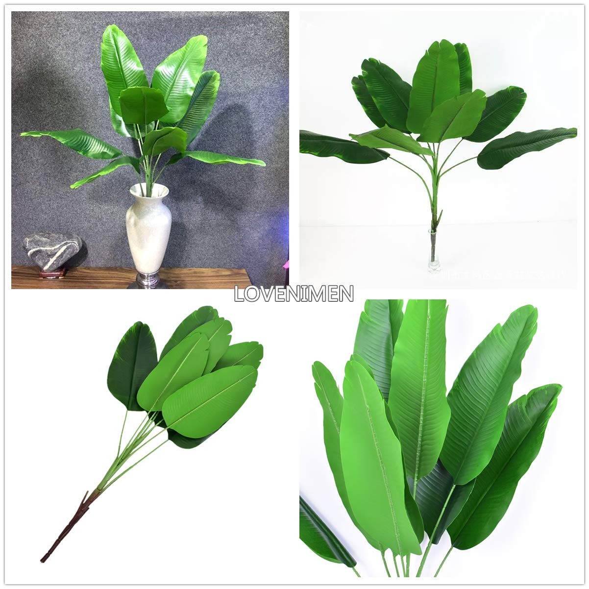 32 Inch Artificial Banana Tree Tropical Fake Palm Plant Large Greenery Indoor Ou