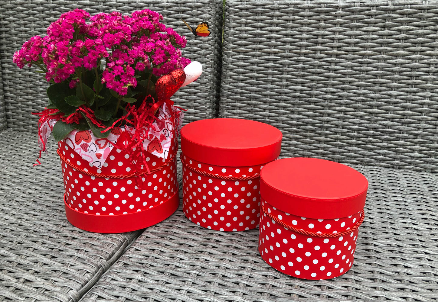 Premium Quality Round Flower Box, Floral Gift Box, Set of 3 pcs, with Lids