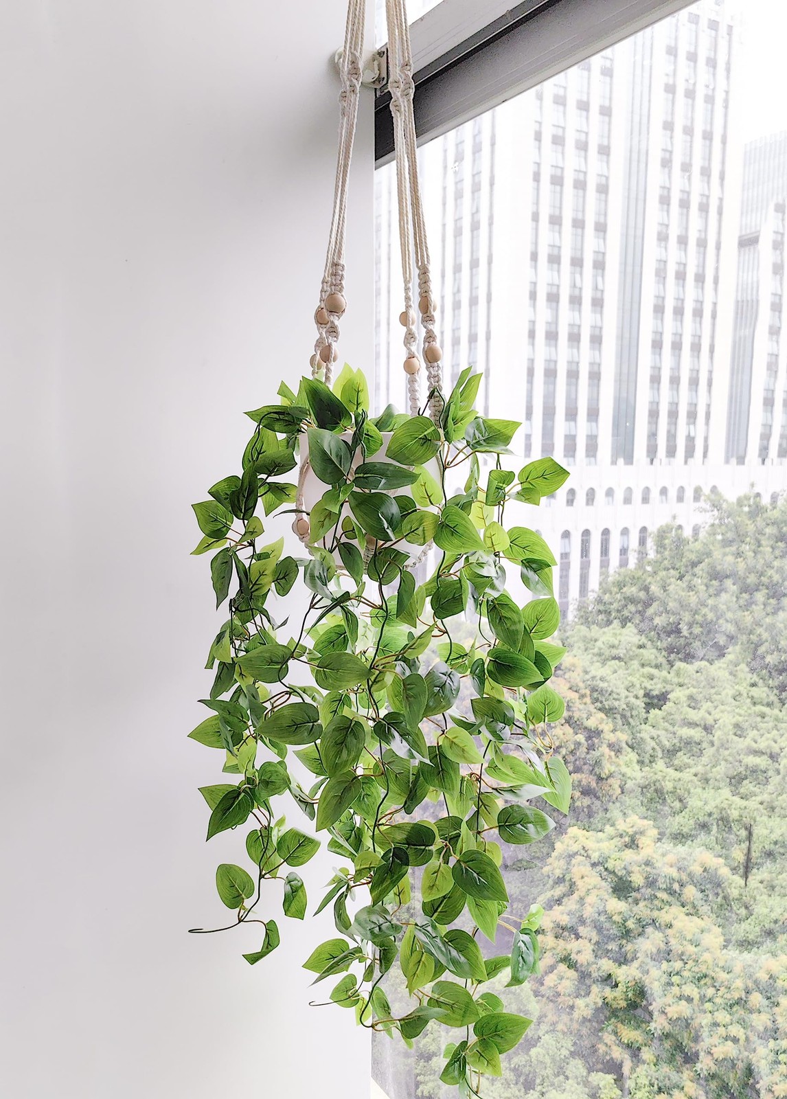 Fake Hanging Plant with Pots Wall Home Decor Artificial Hanging Basket Decor