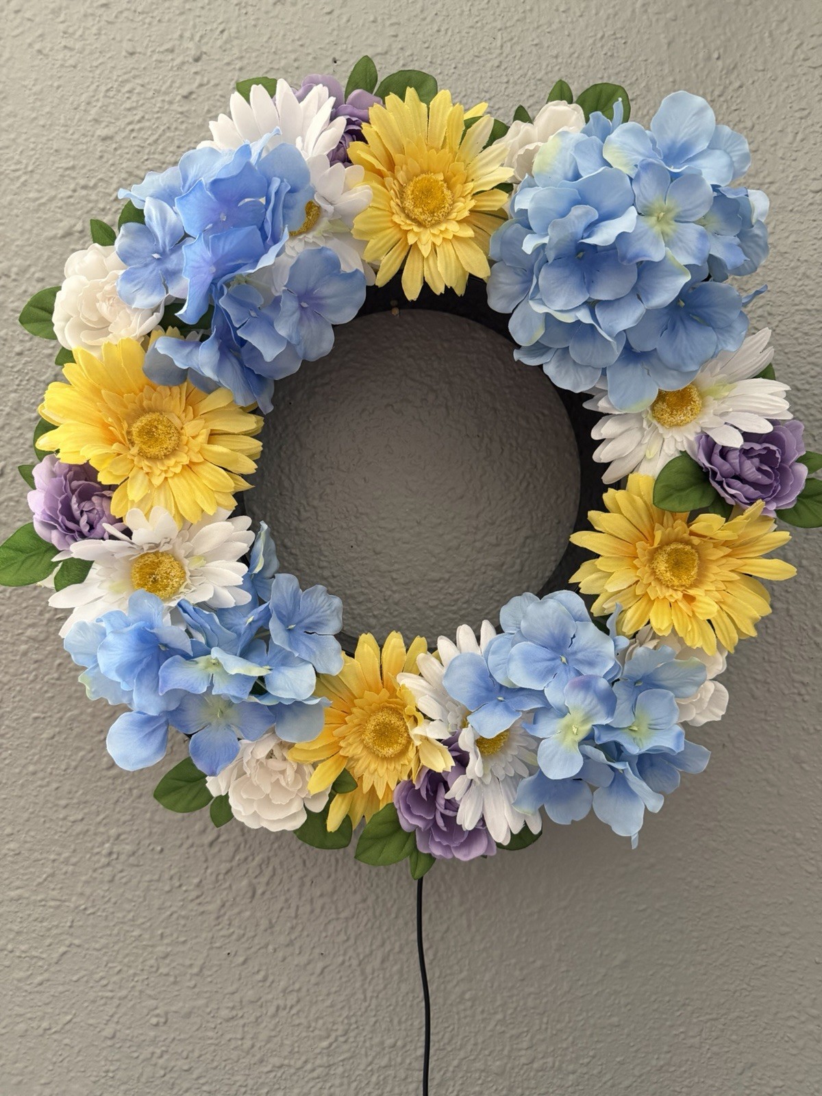 Custom Homemade Light Up Wreath Aluminum Summer Artificial Flowers