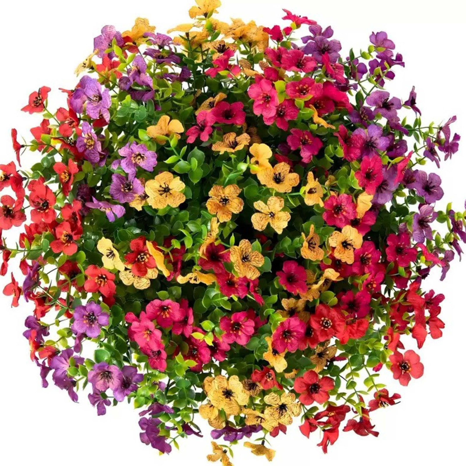 DZRDYL12 Bouquet of Artificial Flower Daisy with Eucalyptus Leaves Fake Flowe…
