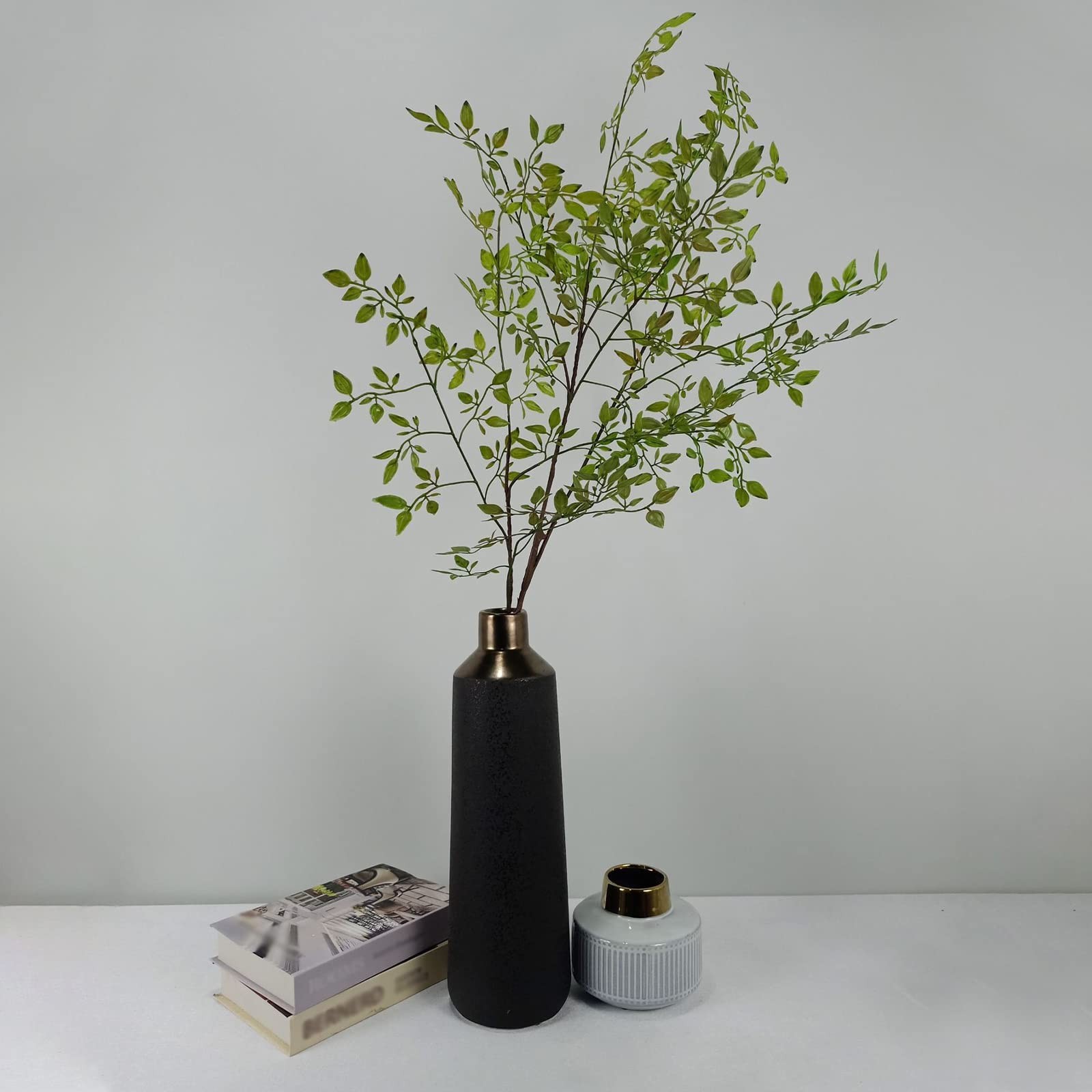 3 Pack Artificial Leaves Stems 43.4 Inch Long Faux Nandina Greenery Bunch Pla…
