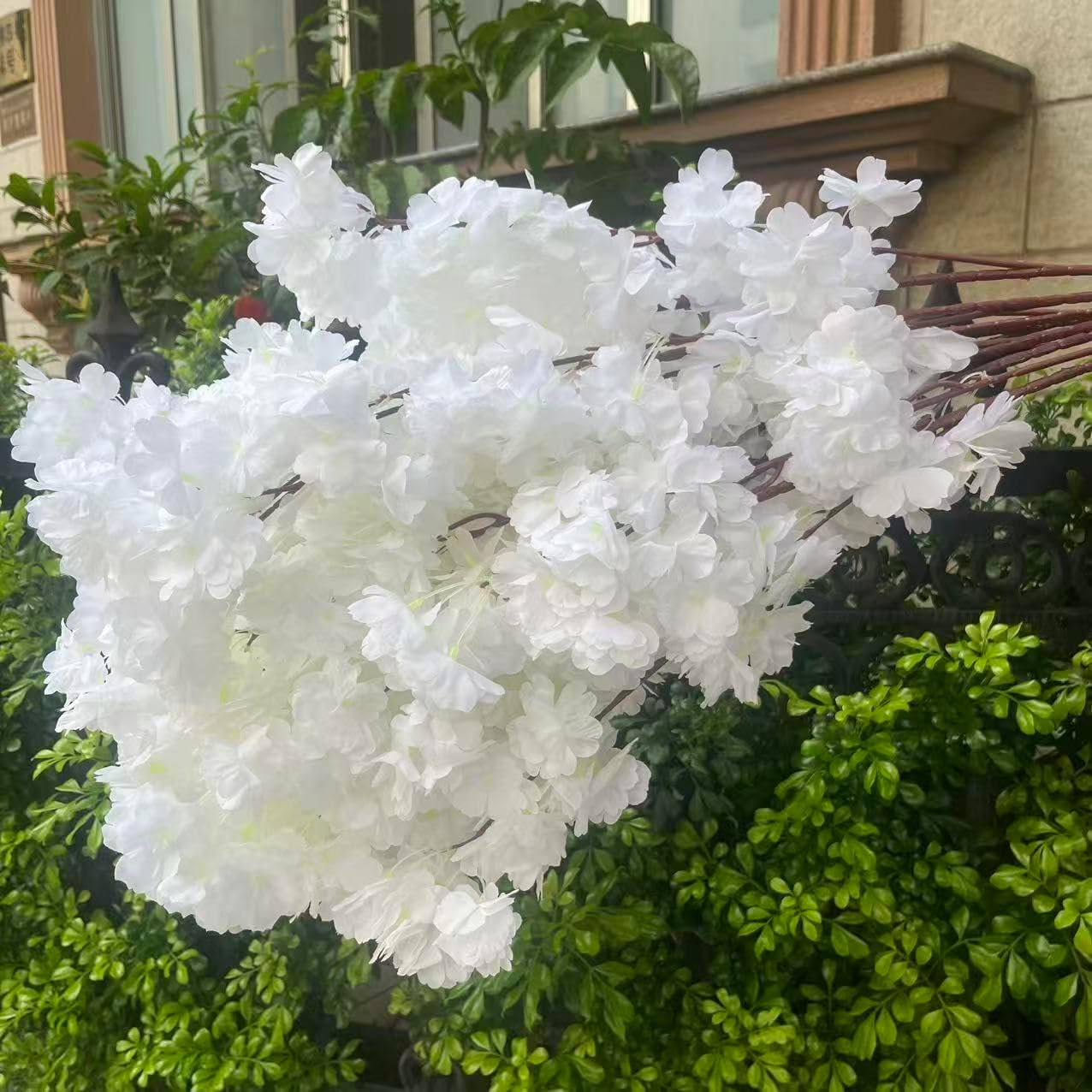 50PCS Artificial Cherry Blossom, Silk Cherry Blossom Branches, Realistic Fake Fl