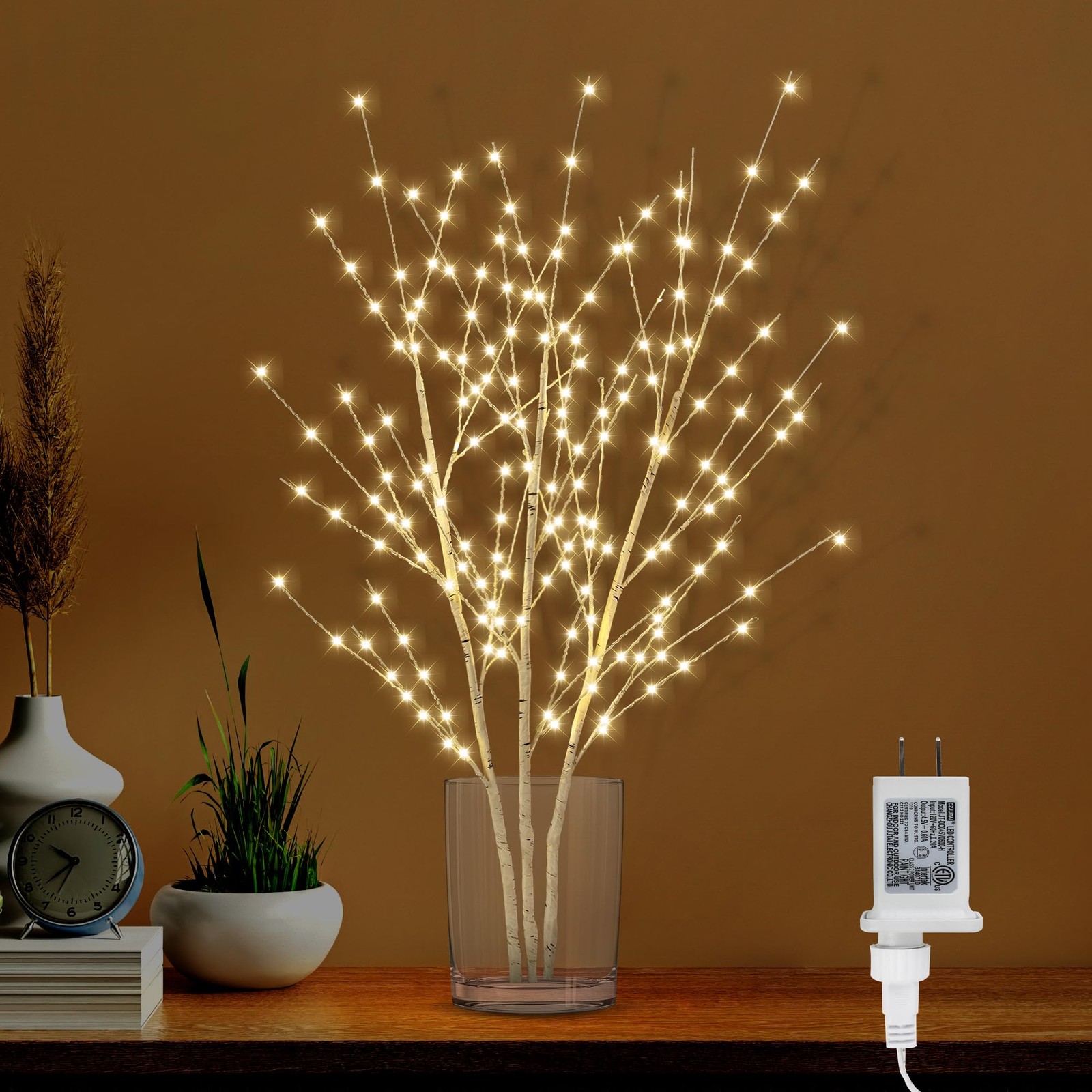 33in Birch Light Tree with 180 LED Lights, Twinkling Lighted Tree with Timer,…
