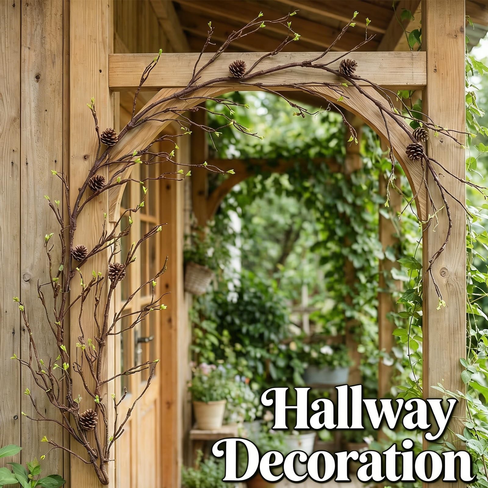 118″ Artificial Willow Leaf Garland – Bendable Floral Vine for Home Decor, Patio