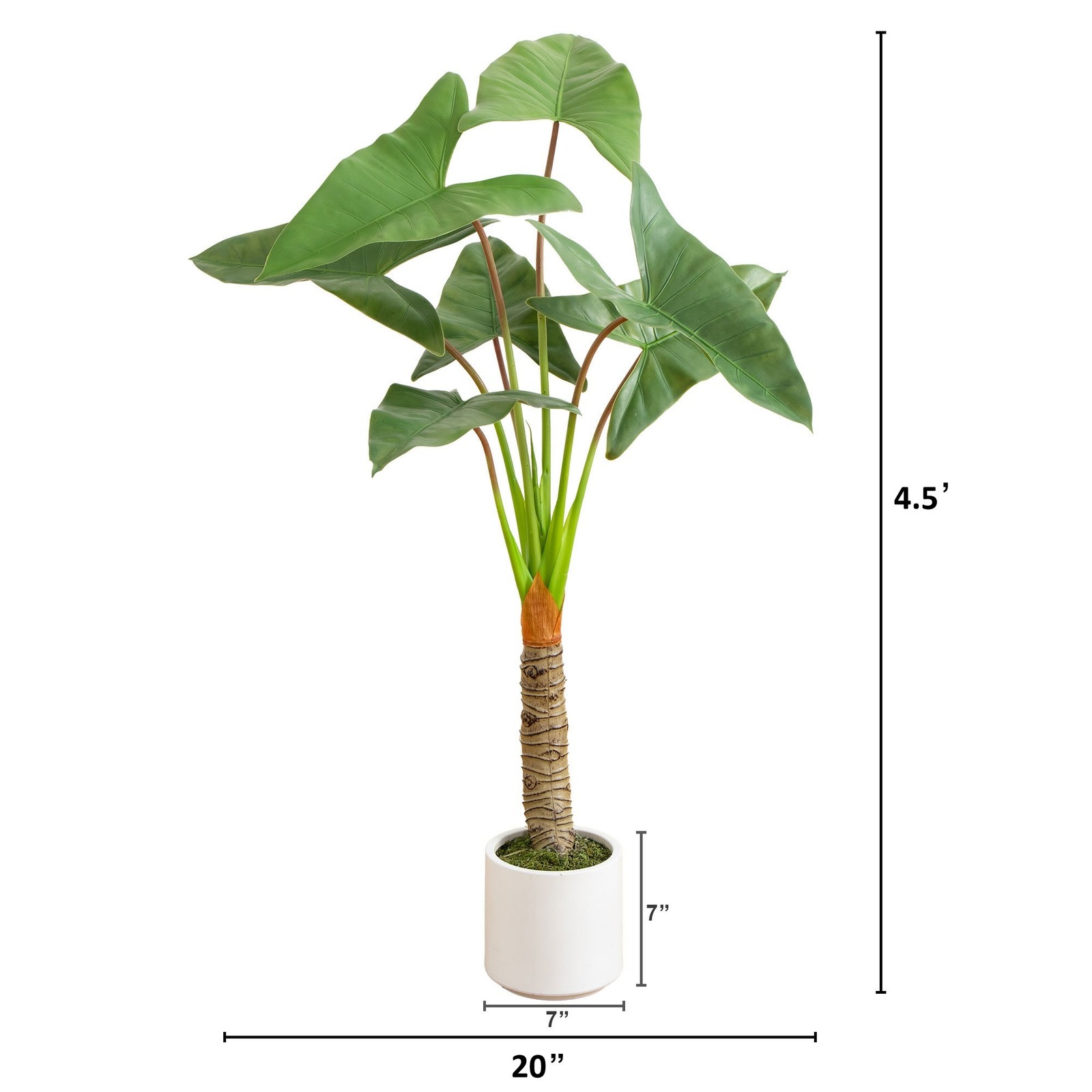 Nearly Natural 4.5ft Artificial Arrowhead Philodendron Decorative Planter