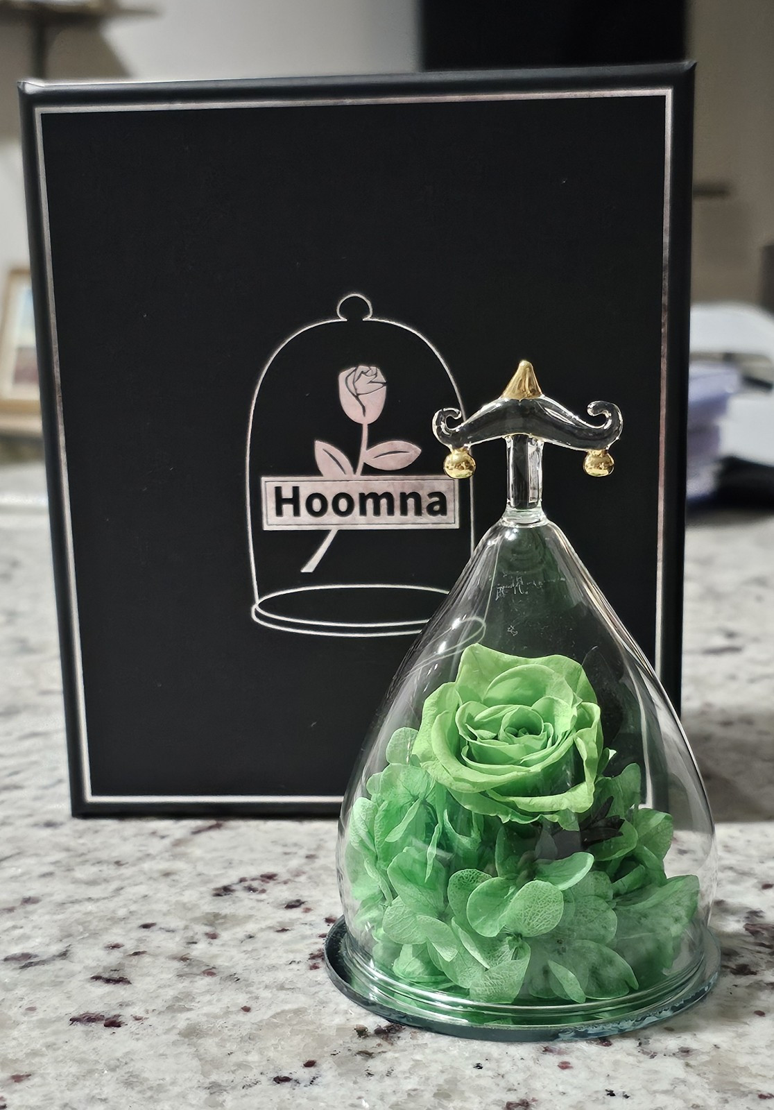 Hoomna Zodiac Green Forever Rose Gift Preserved Real Rose Libra Gift For Her