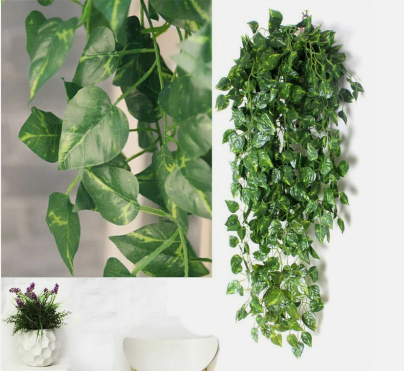 4PCS Artificial Fake Flower Vine Hanging Garland Plant Ivy Home Deco Green US