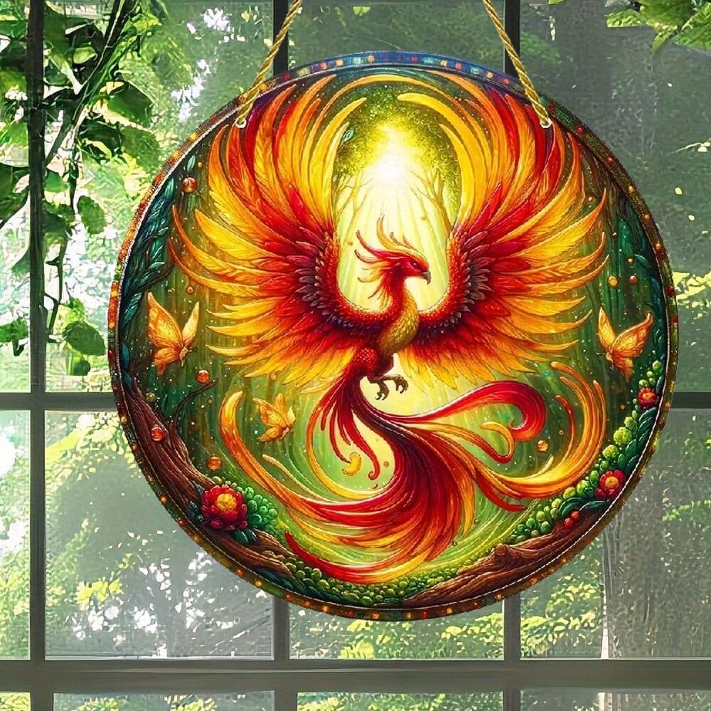 Bathing Fire Phoenix Acrylic Hanging Decoration Home Decor Housewarming Gift