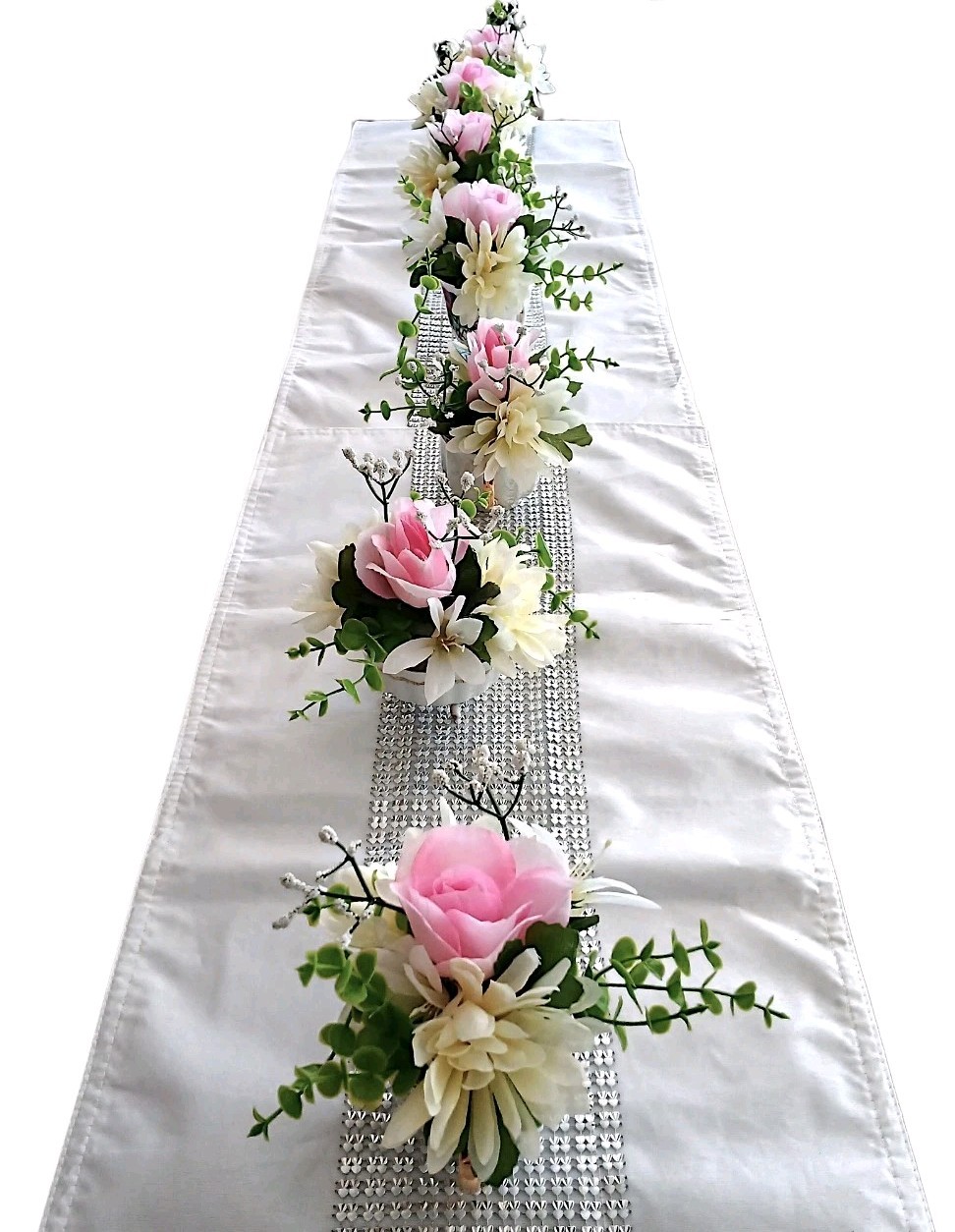 Tea Party Pink Rose Chrysanthem Silk Floral Arrangement Bridal Birthday POP-IN