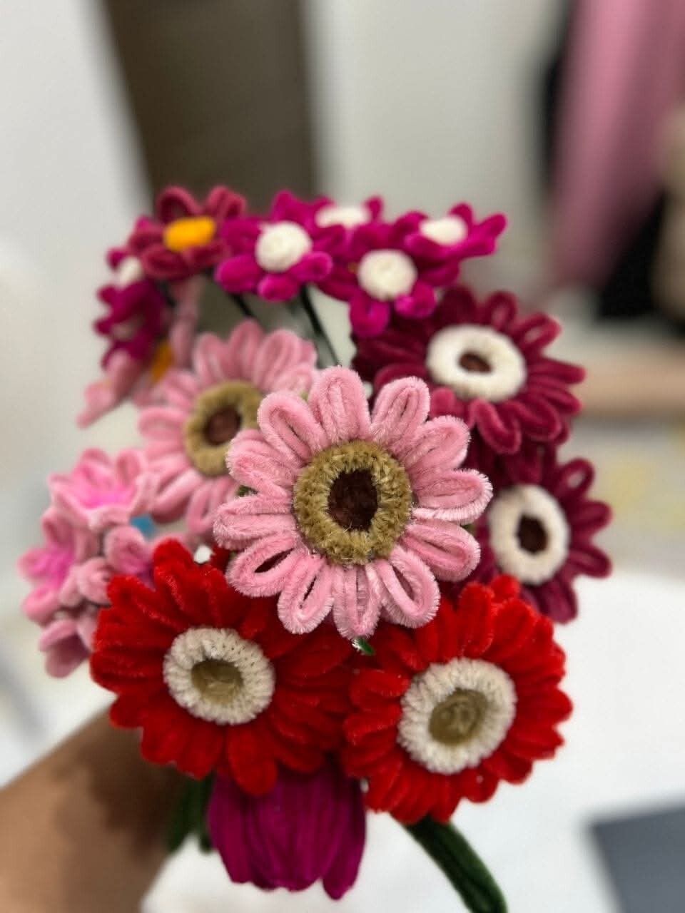 CUSTOMIZED HANDMADE Crocket flower bouquet bear gift surprise HOT SELL