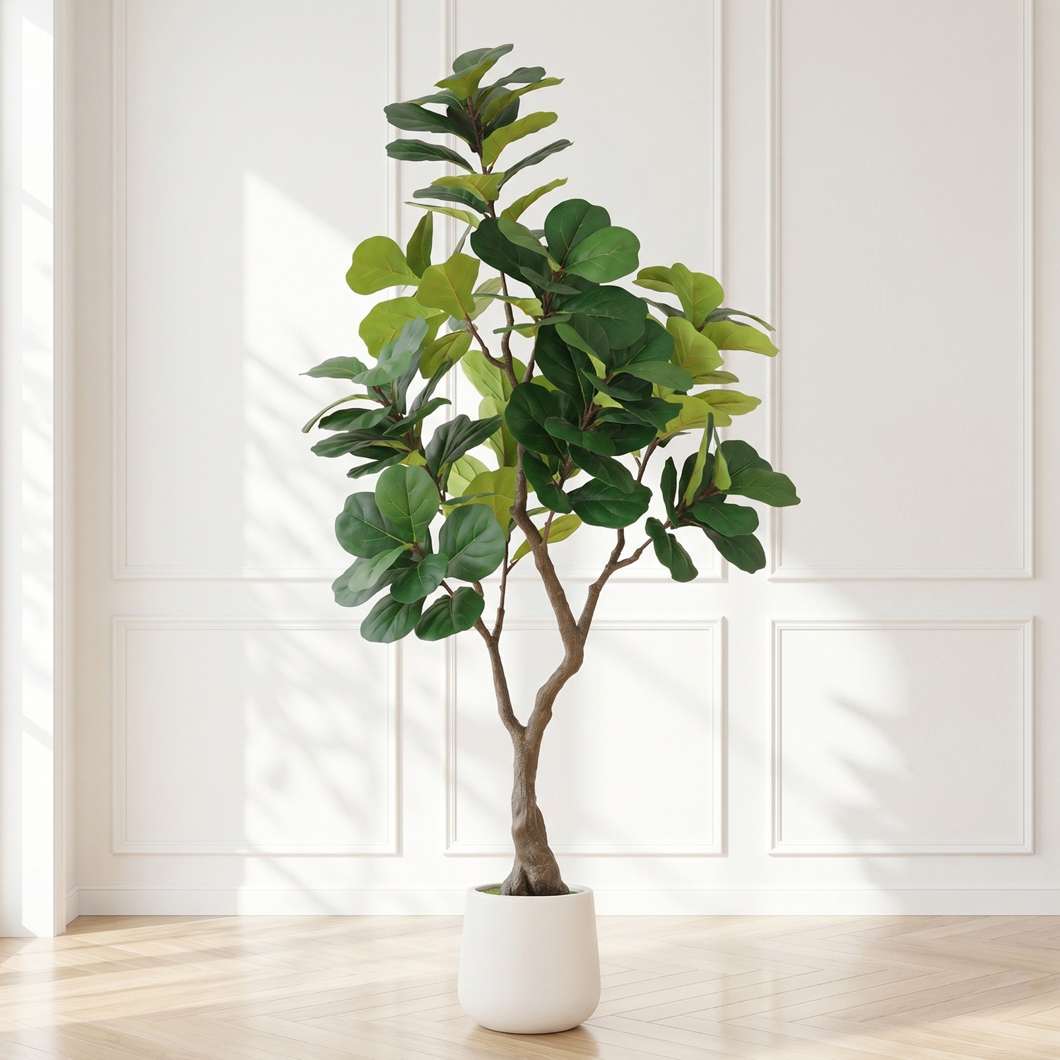 6FT Artificial Fiddle Leaf Fig Tree with Decorative White Pot for Home Office