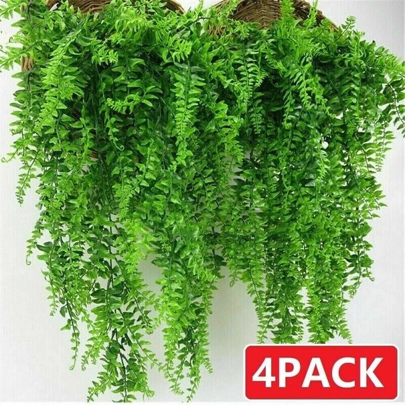 20Pcs Artificial Boston Fern Plant Fake Hanging Trailing Foliage Vine Home Decor