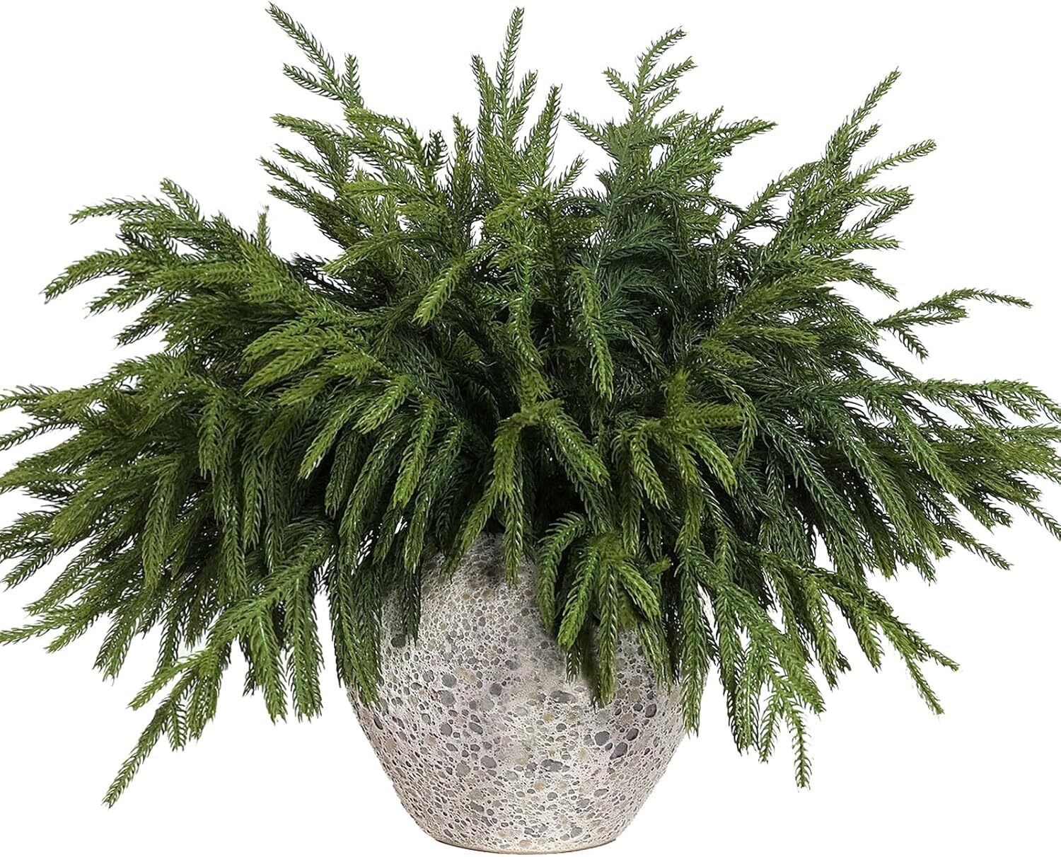 16 Pcs Christmas Norfolk Pine Branches, 18 Inch Real Touch Artificial Norfolk