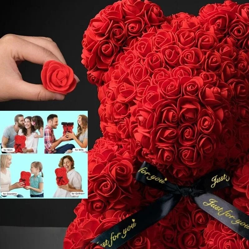 2025 New Artificial Flower Eternal Rose Teddy Bear for Mom Mother’s Day Birthday