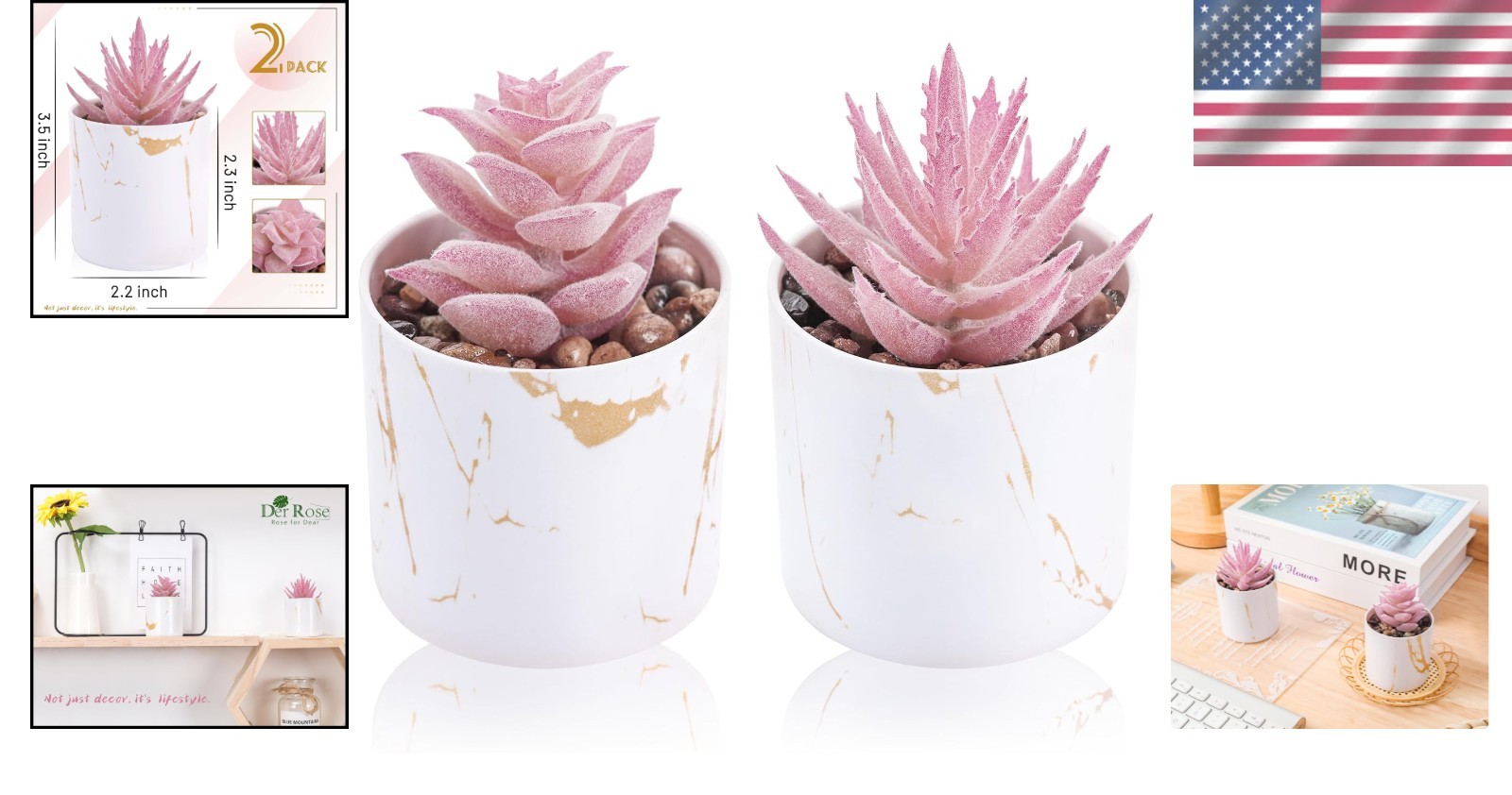 Low-Maintenance Pink Succulent Set – Perfect for Dorm and Minimalist Spaces