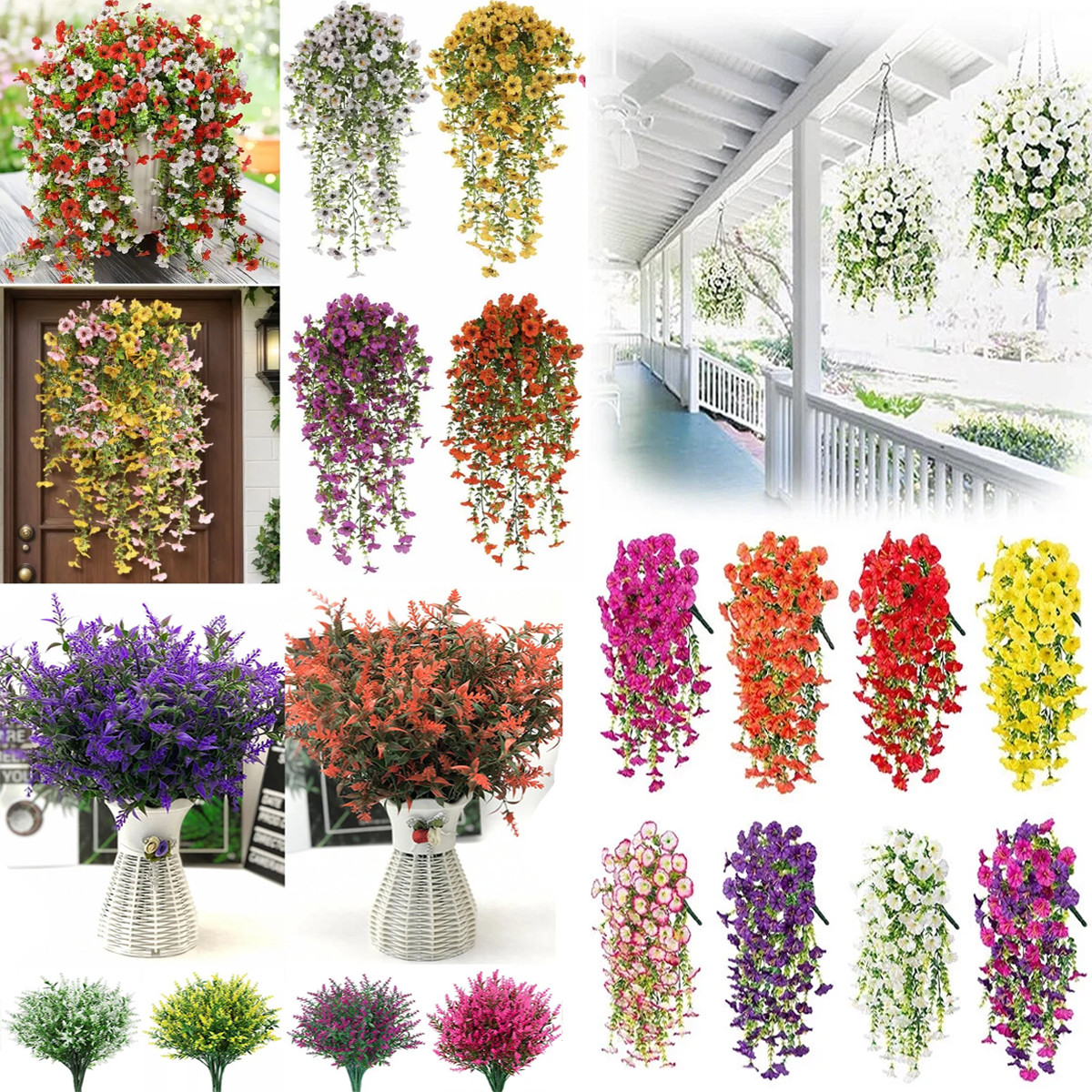 Artificial Flowers Plastic Fake Plants UV Resistant Home Wedding Corridor Decor