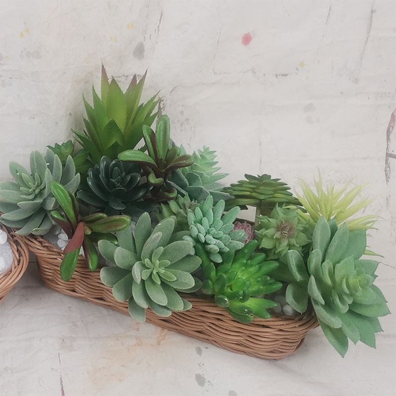 49 Pieces Artificial Succulent Potted In Box Indoor Outdoor Simulated Plants