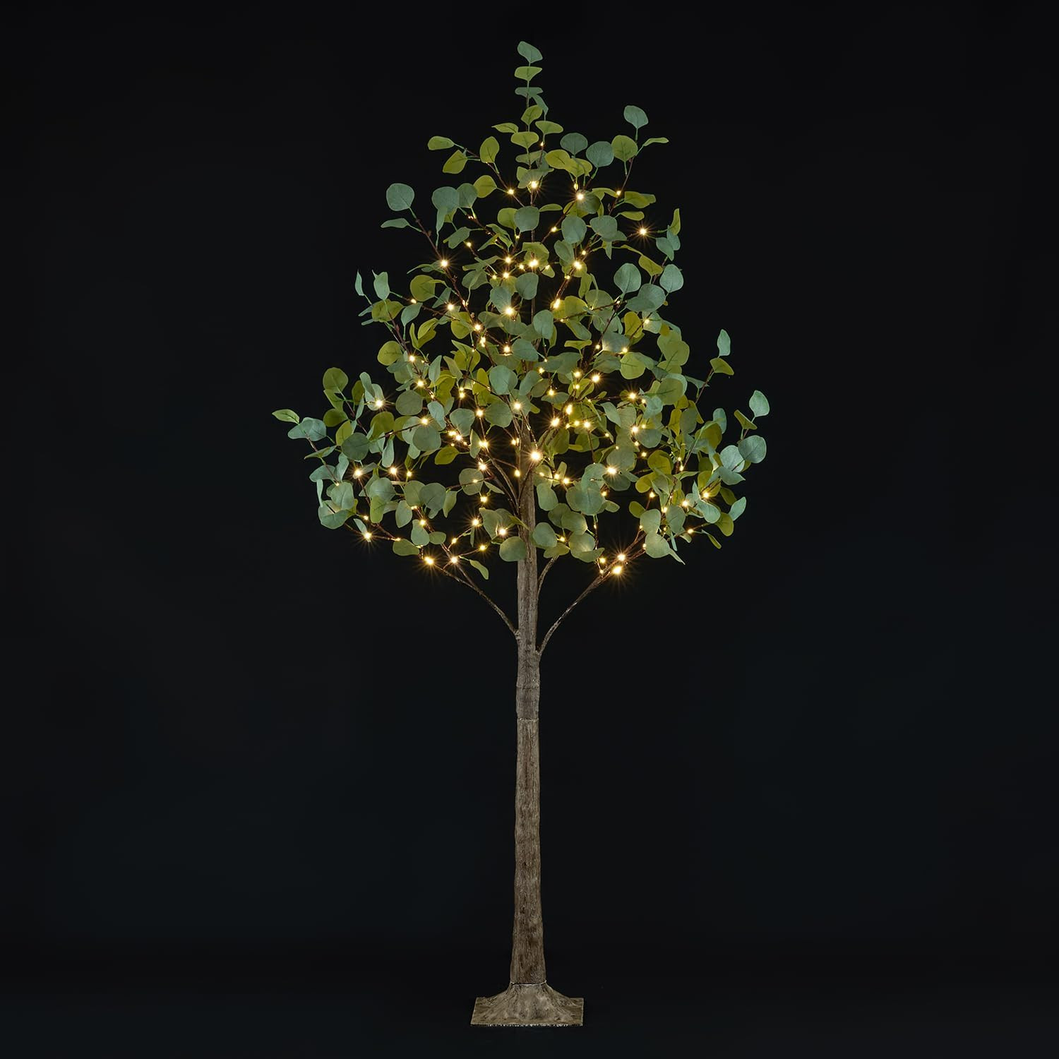 6FT Lighted Eucalyptus Tree with 270L Warm White LEDs for Home & Party Decor