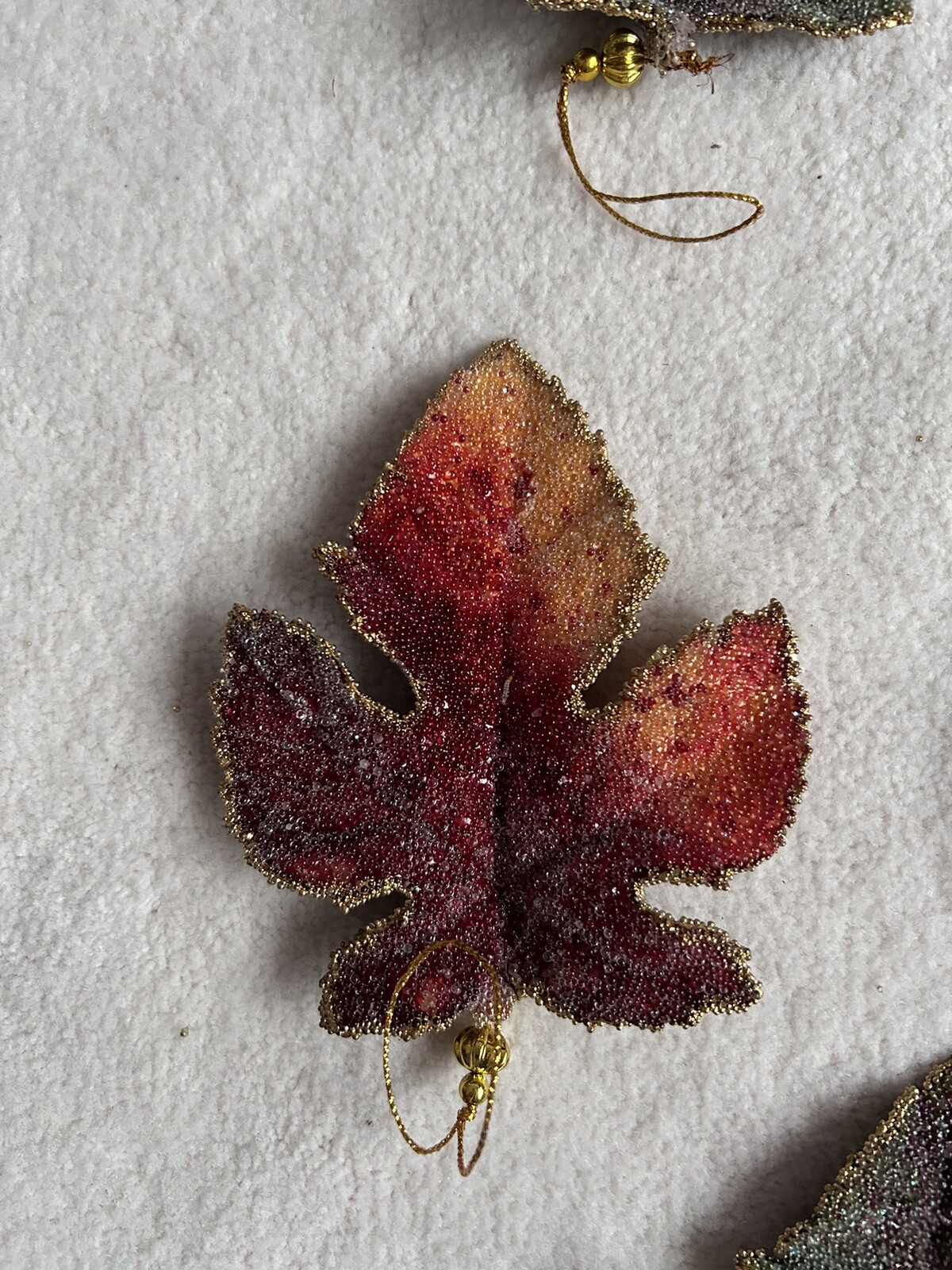 5 Beaded Everfresh Beaded Grape Leaves Ornaments Williams & Somona New 5” x 4”