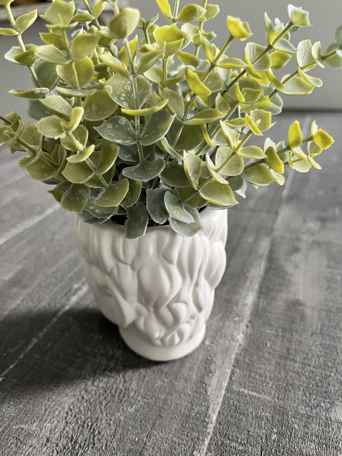 Man Head Planter Bust With Green Succulent Decor White Matte Finish New
