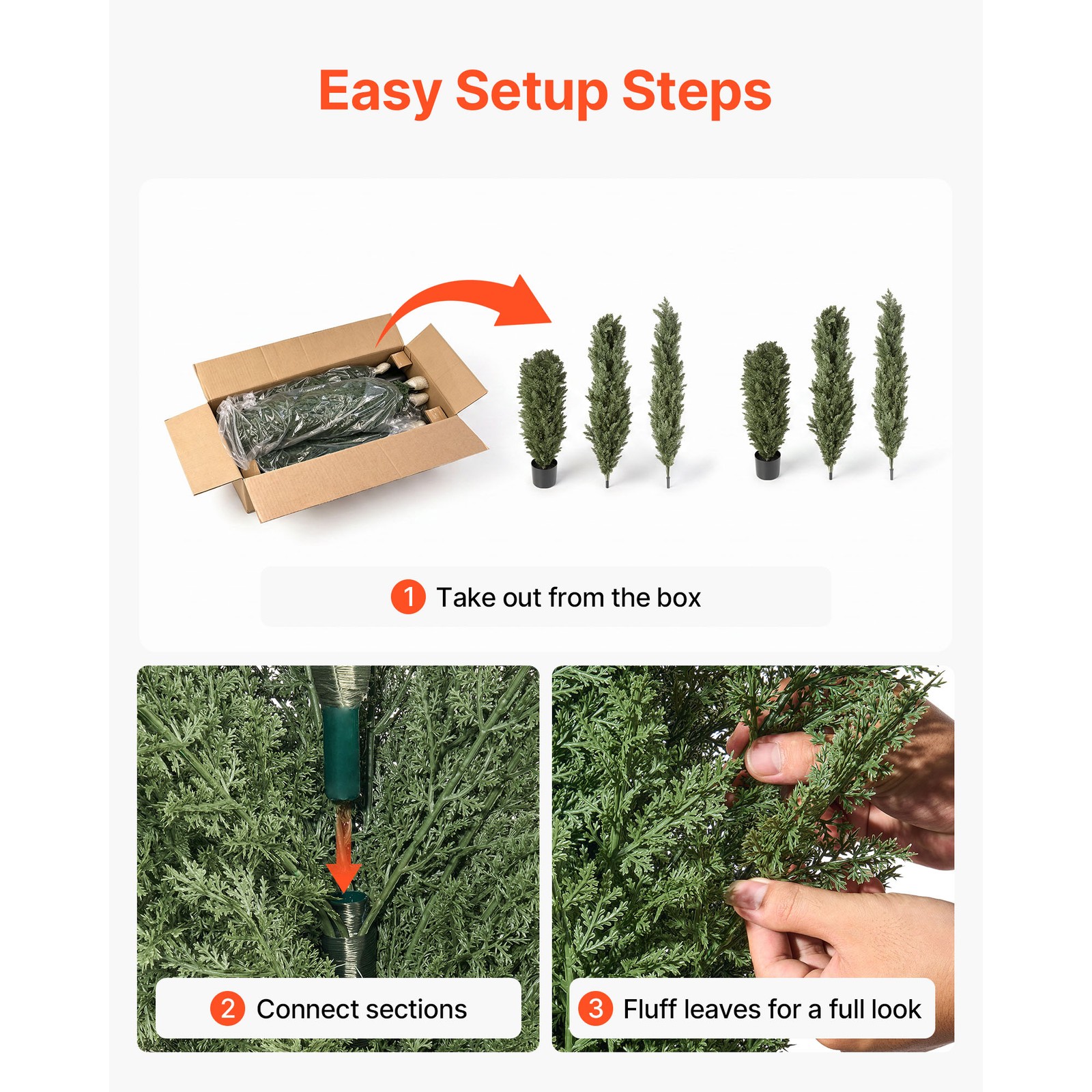 Uimoso Artificial Cedar Topiary Tree 8 ft Set of 2 with Pot for Greenery Decor