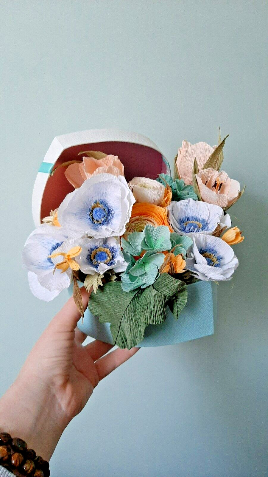 Colorful Paper Flower Bouquet Handmade Artificial Flower Bouquet gift for a spec