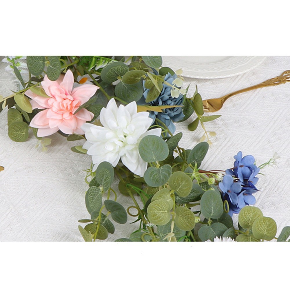 Artificial Eucalyptus Garland with Daisy Flowers 6 2ft for Festive Decoration