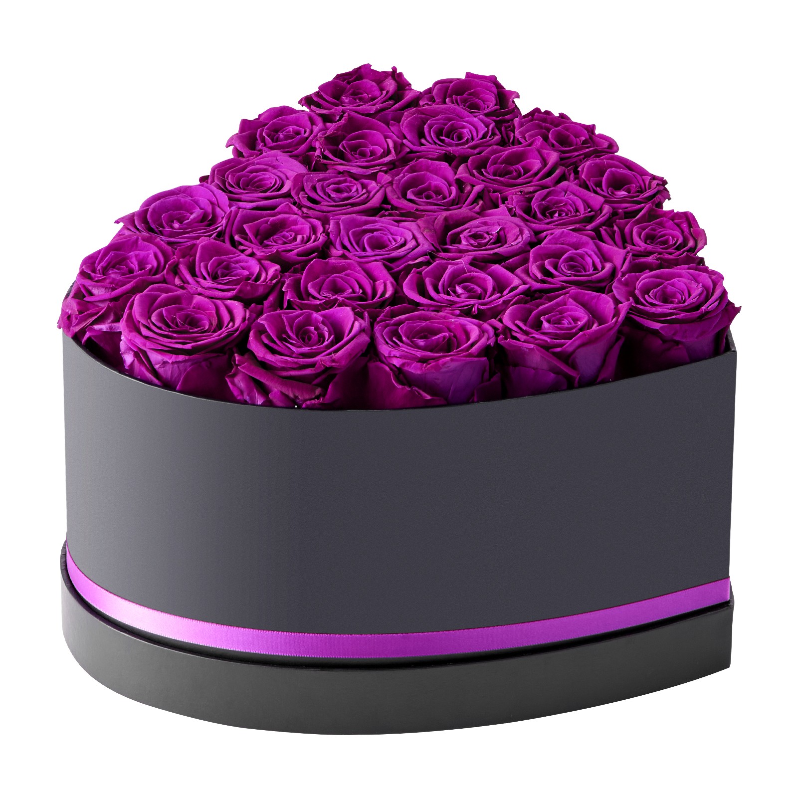 VEVOR Forever Flowers 27 Preserved Roses Heart Box Eternal Bouquet Purple