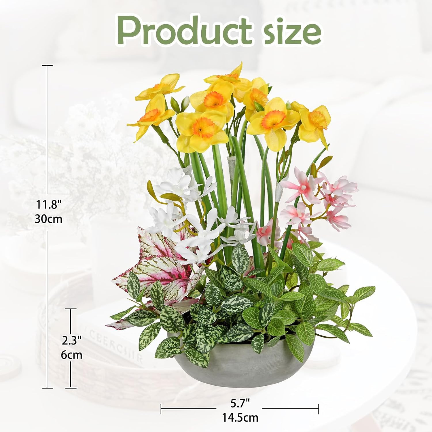Realistic 11.8″ Artificial Flower Centerpiece for Home & Office Decor