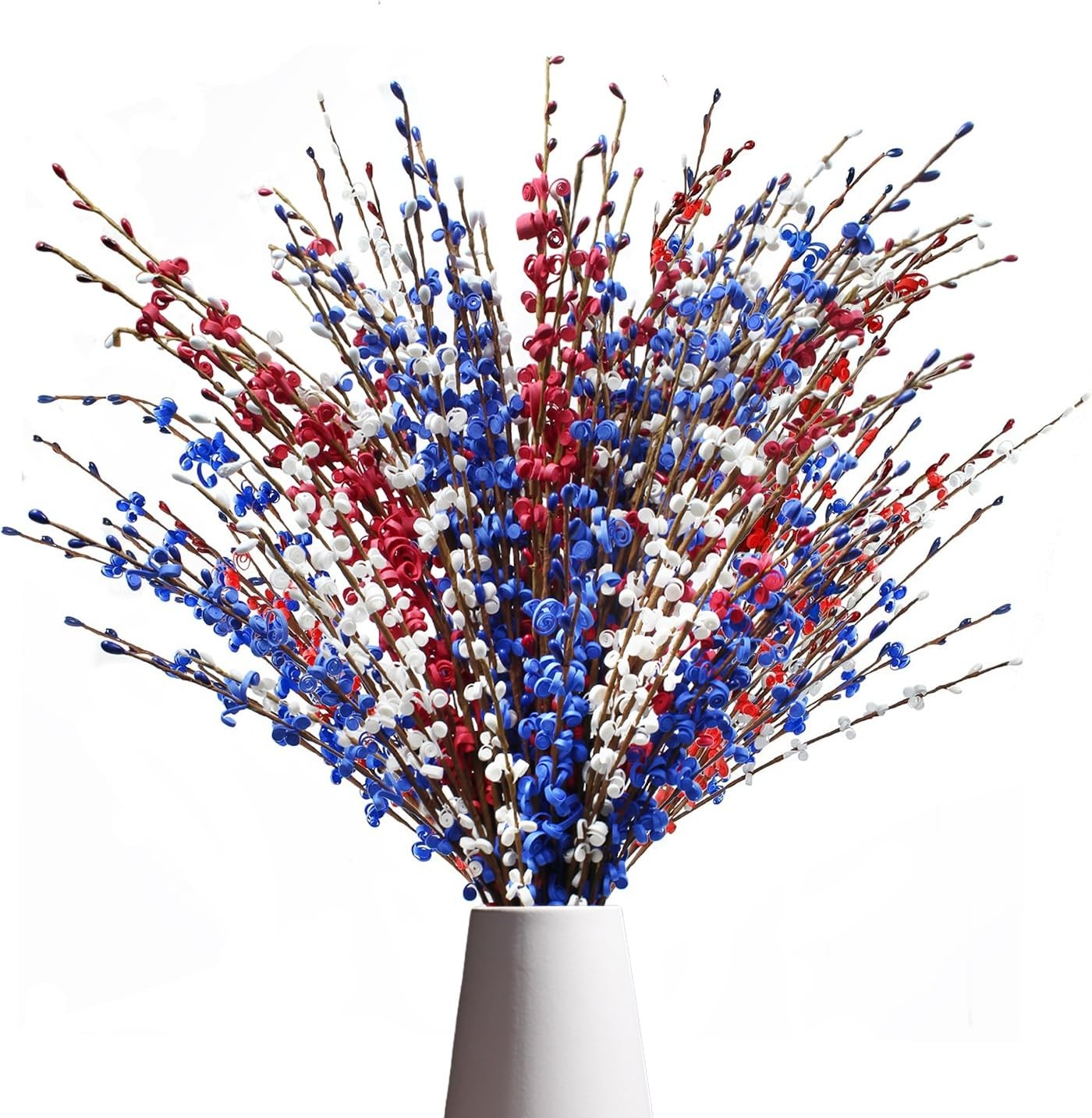 Red White and Blue Flowers Artificial Flowers, Patriotic Artificial Flower Pi…