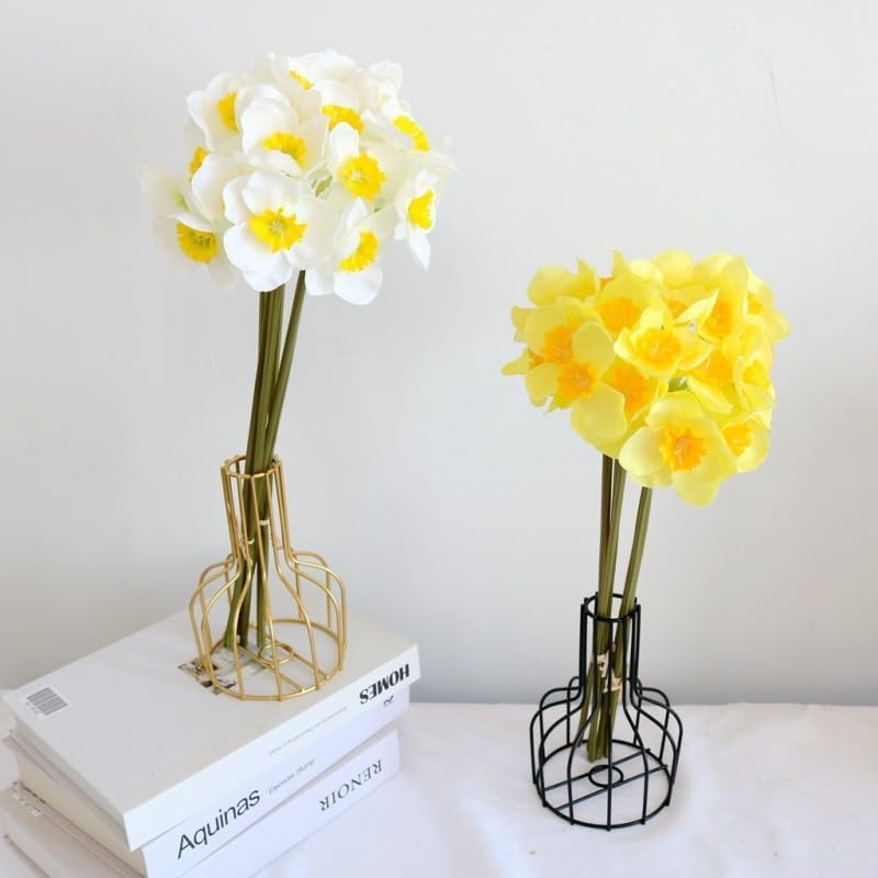 12 Stems Artificial Daffodil Flowers 16 Inch Faux Silk Daffodils Flowers Real