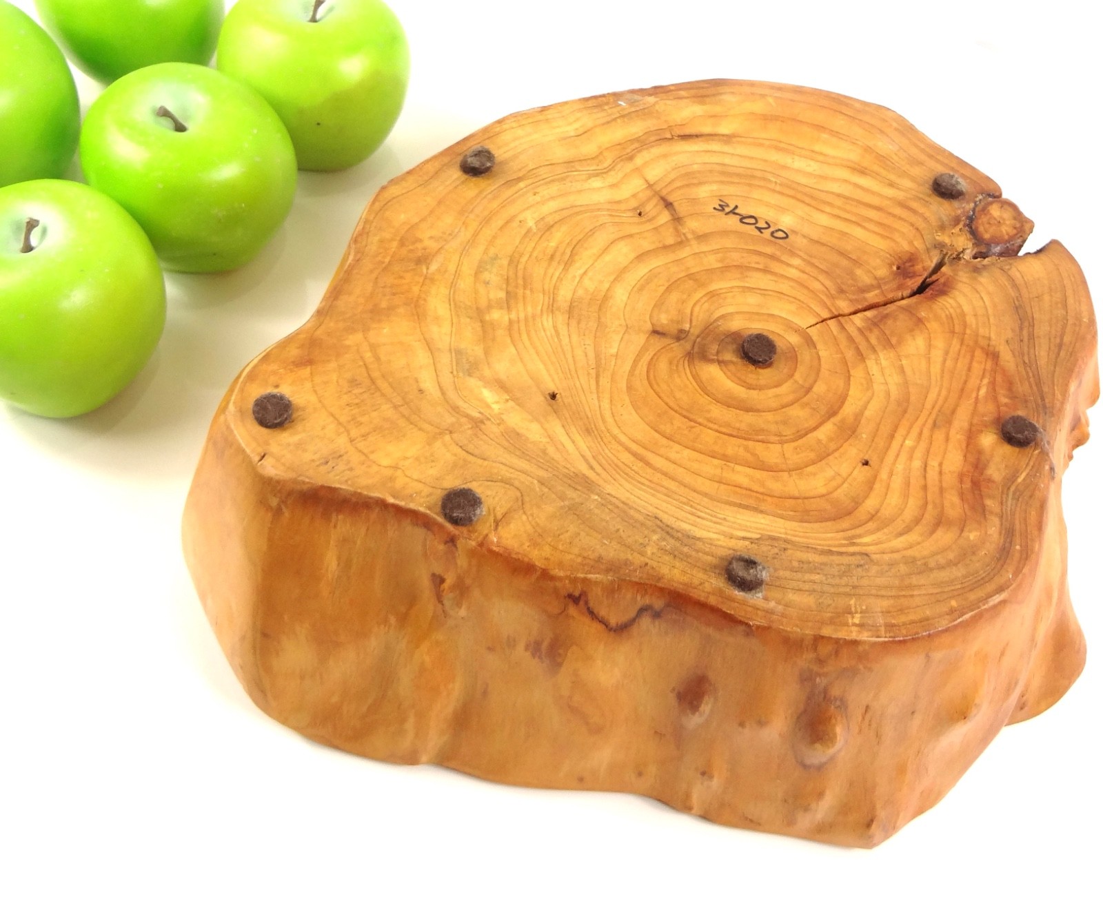 Acacia Wood Bowl with 6 Greens (fake realistic) Apple