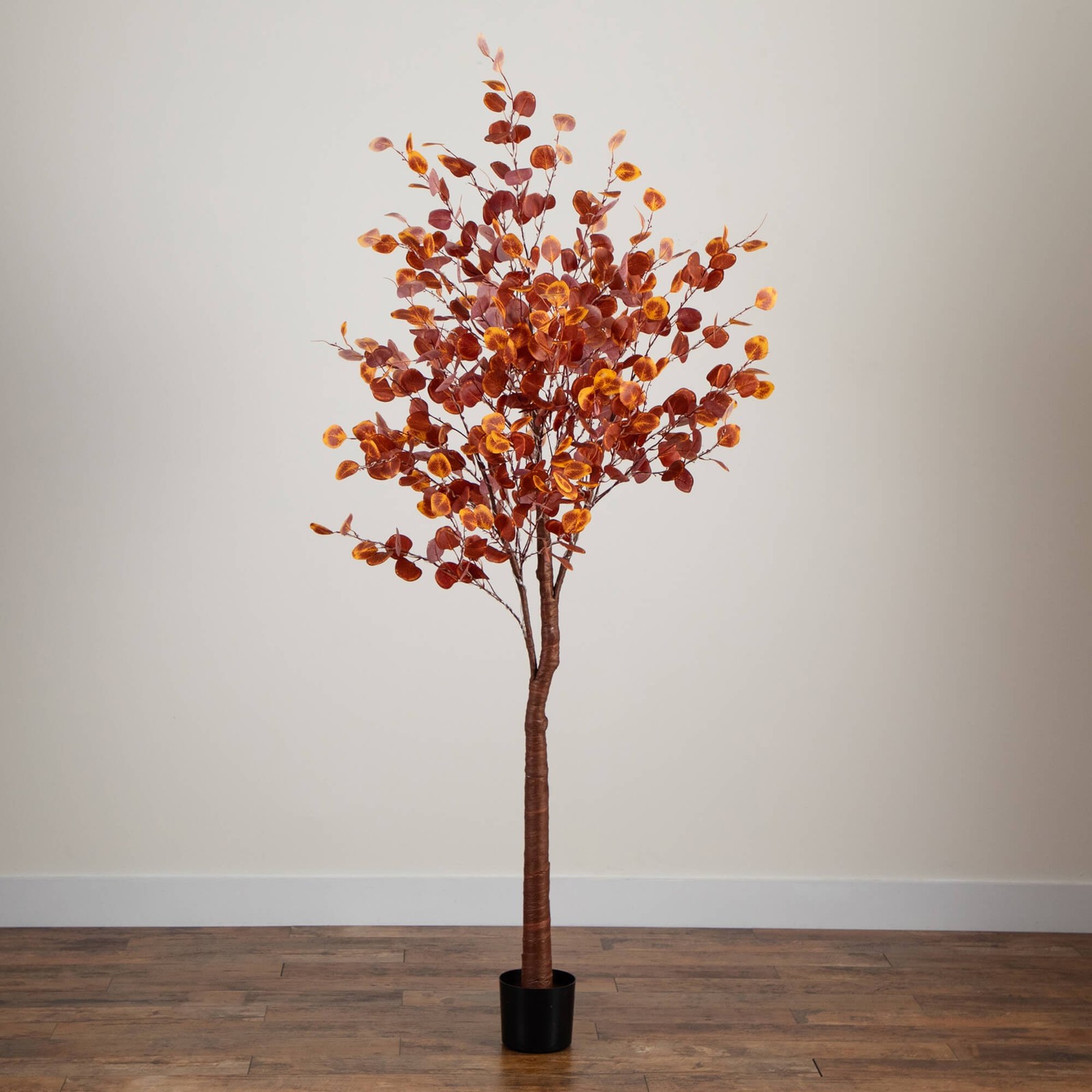 Nearly Natural 7ft Pre-Lit Grand Autumn Eucalyptus FallTree w/420 Warm White LED