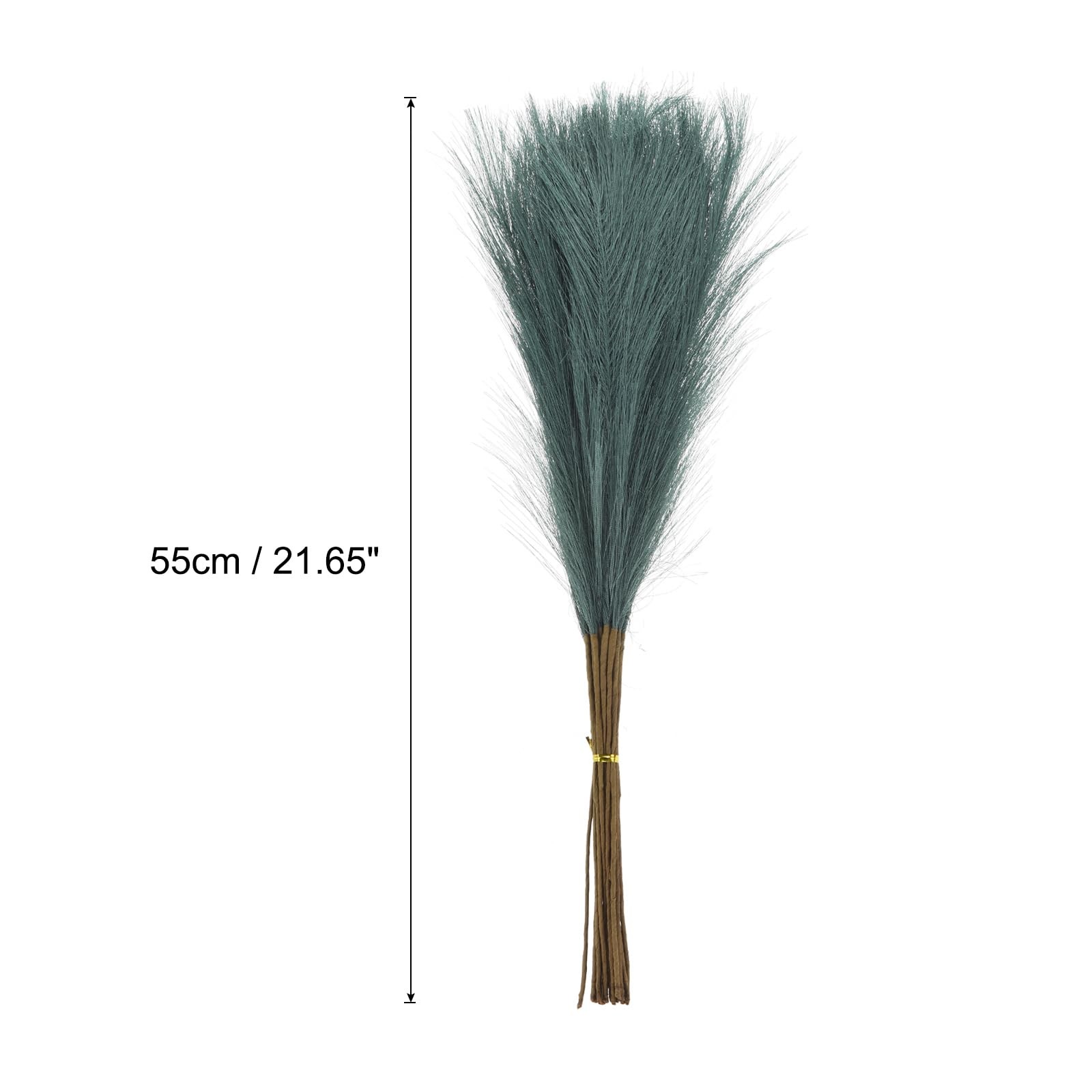 20 PCS Dark Green Faux Pampas Grass 21 Inch/55cm Decor Living Room Wedding