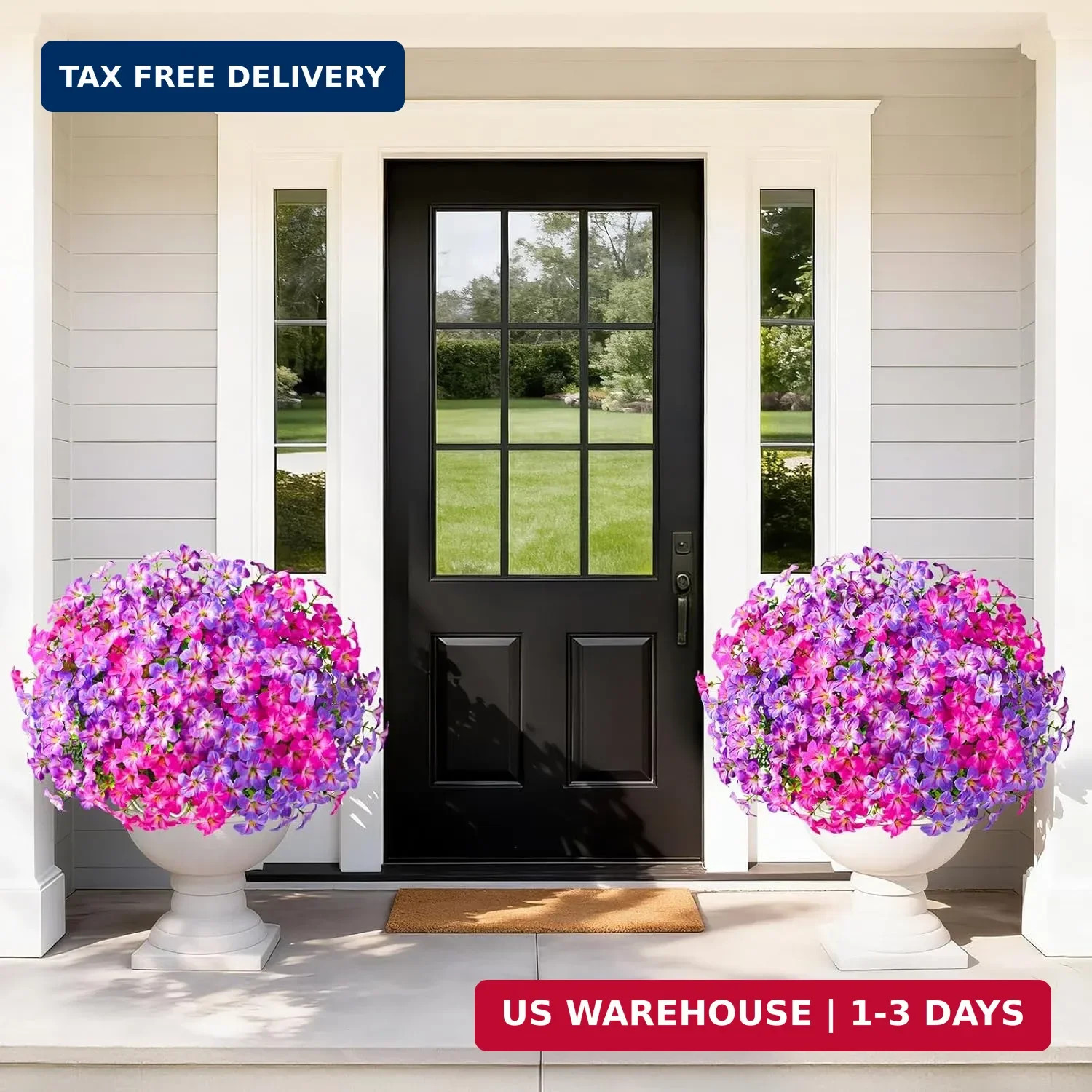 MARTINE MALL 12 Bundles Look Real Artificial Flowers for Outdoors, Realistic Fak