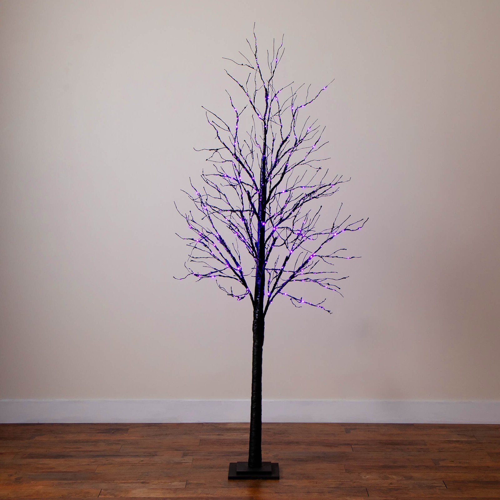 Nearly Natural 7ft Pre-Lit Halloween Black Twig Tree w/ 390 LED