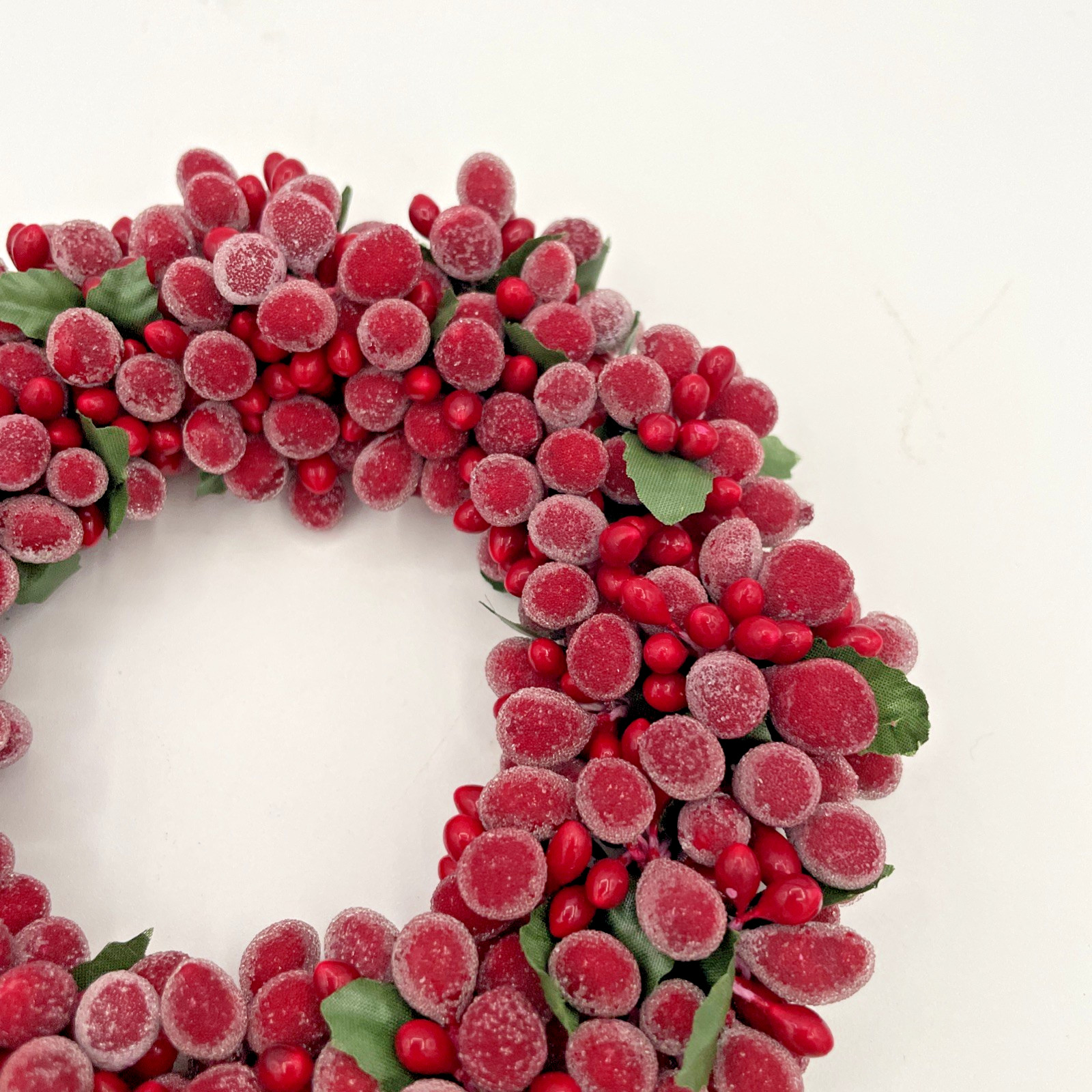 Small Wreath – Candle Ring – Red Frosted and Unfrosted Berries – 6 In.