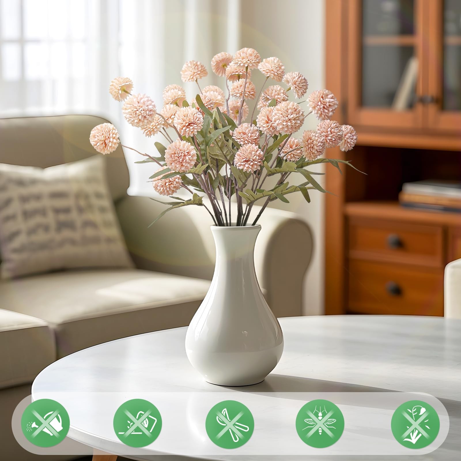 10 Pack Pink Artificial Fake Flowers 50 Blossoms Floral Home Room Decor