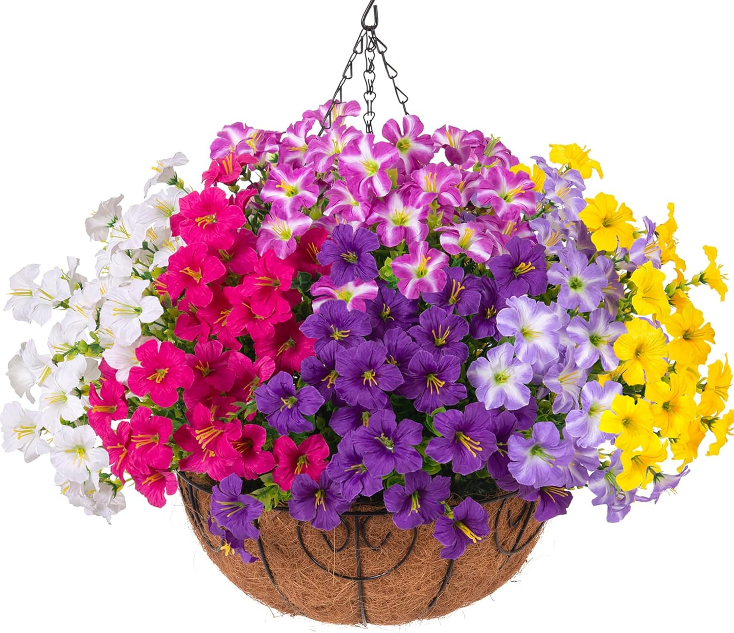 Artificial Hanging Flowers for Outdoors Baskets Spring Fake Plants Outdoor Decor