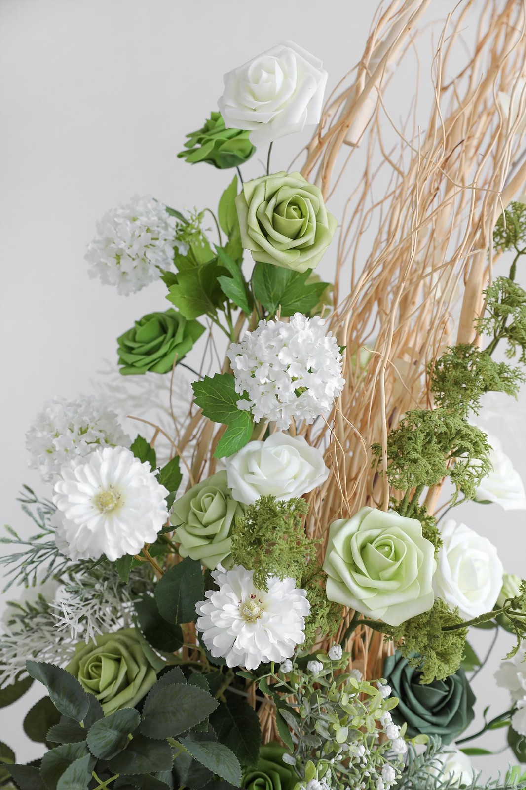 Rose Artificial Flowers Forest Green Ombre Color Foam Fake Roses with Stems 2…