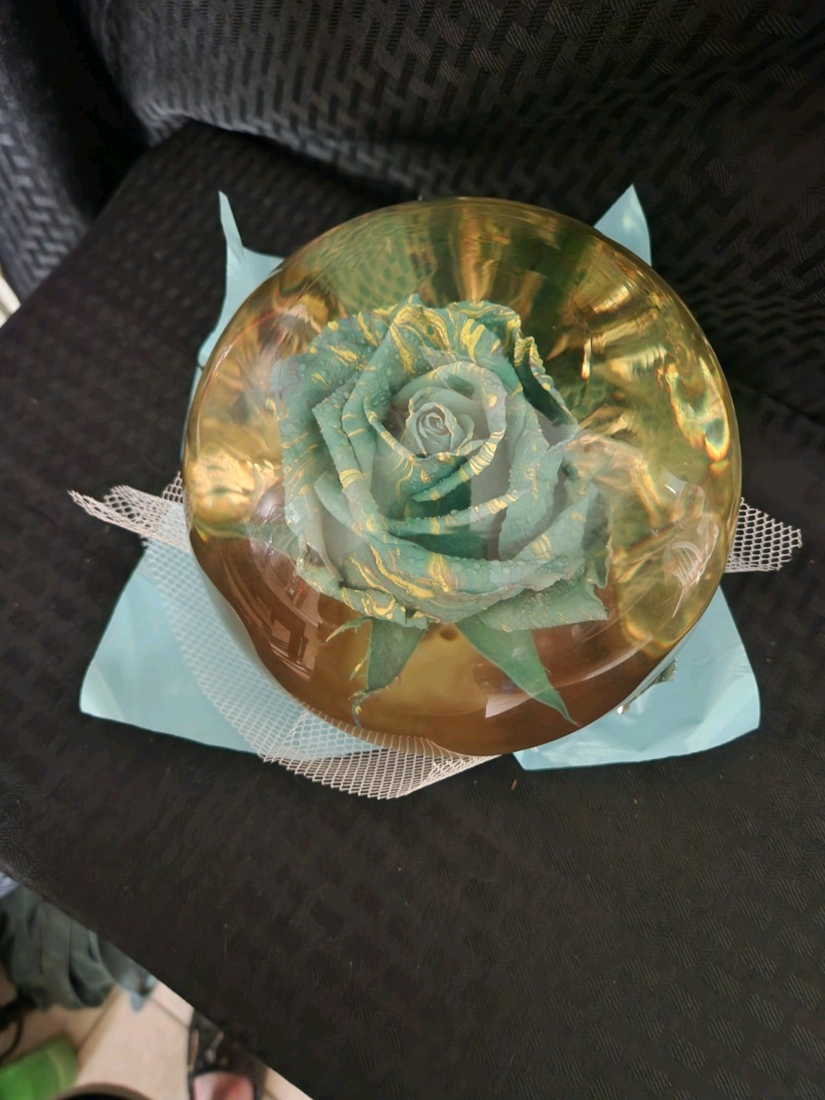 Krystal Rose’s Preserved Blue Rose In Glass