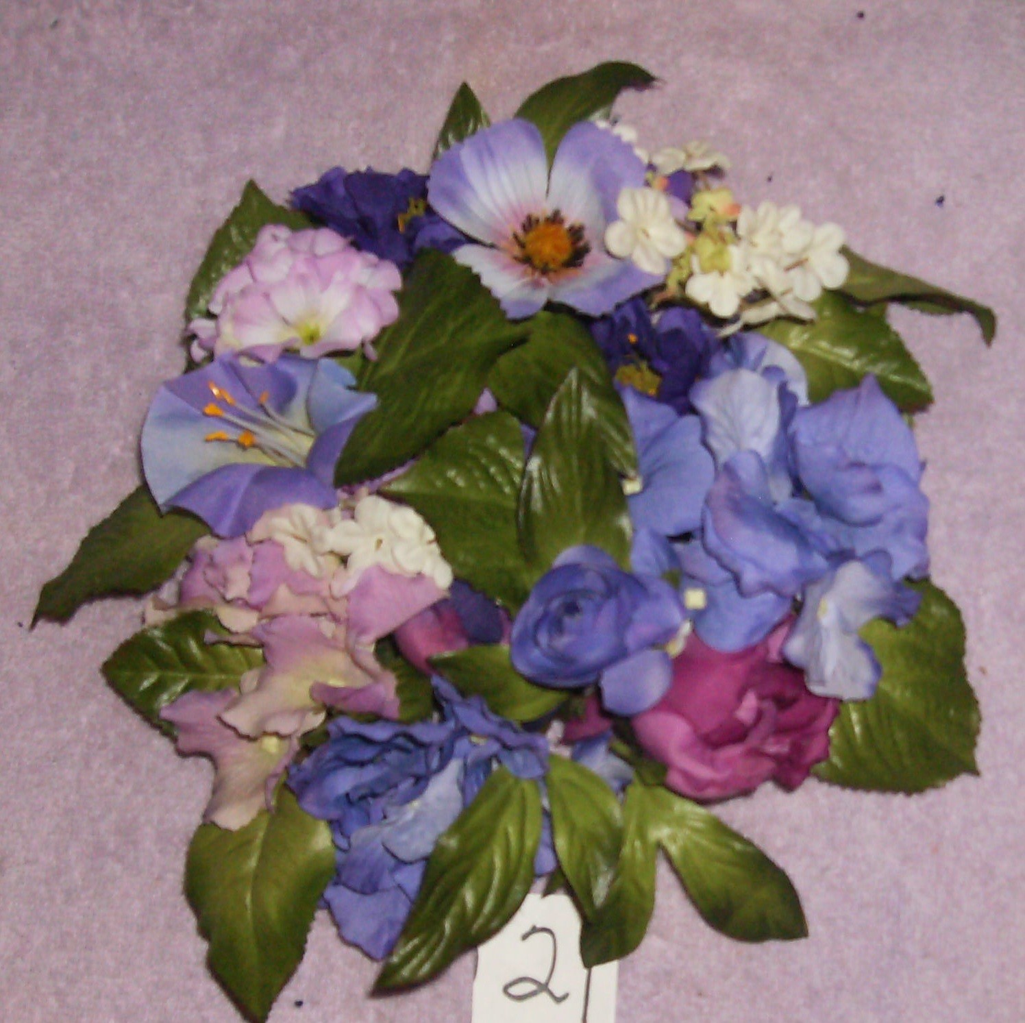 6 PC SILK LAVENDER FLORAL TAPER CANDLE RING ARTIFICIAL #20