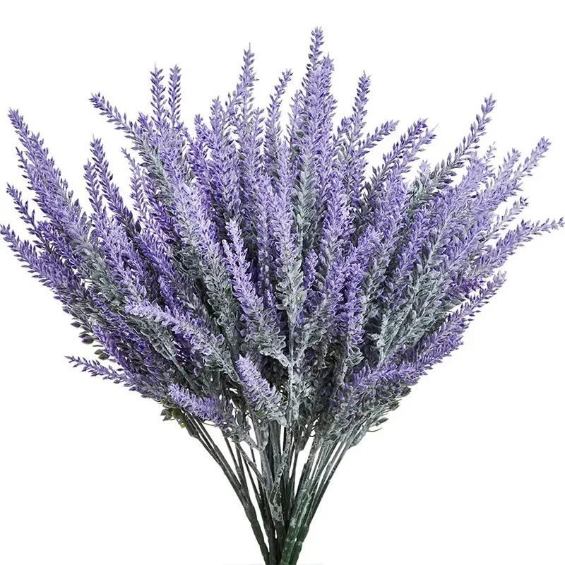 a Bunch of Provence Lavender Plastic Artificial Flowers False Plants Wedding Hom