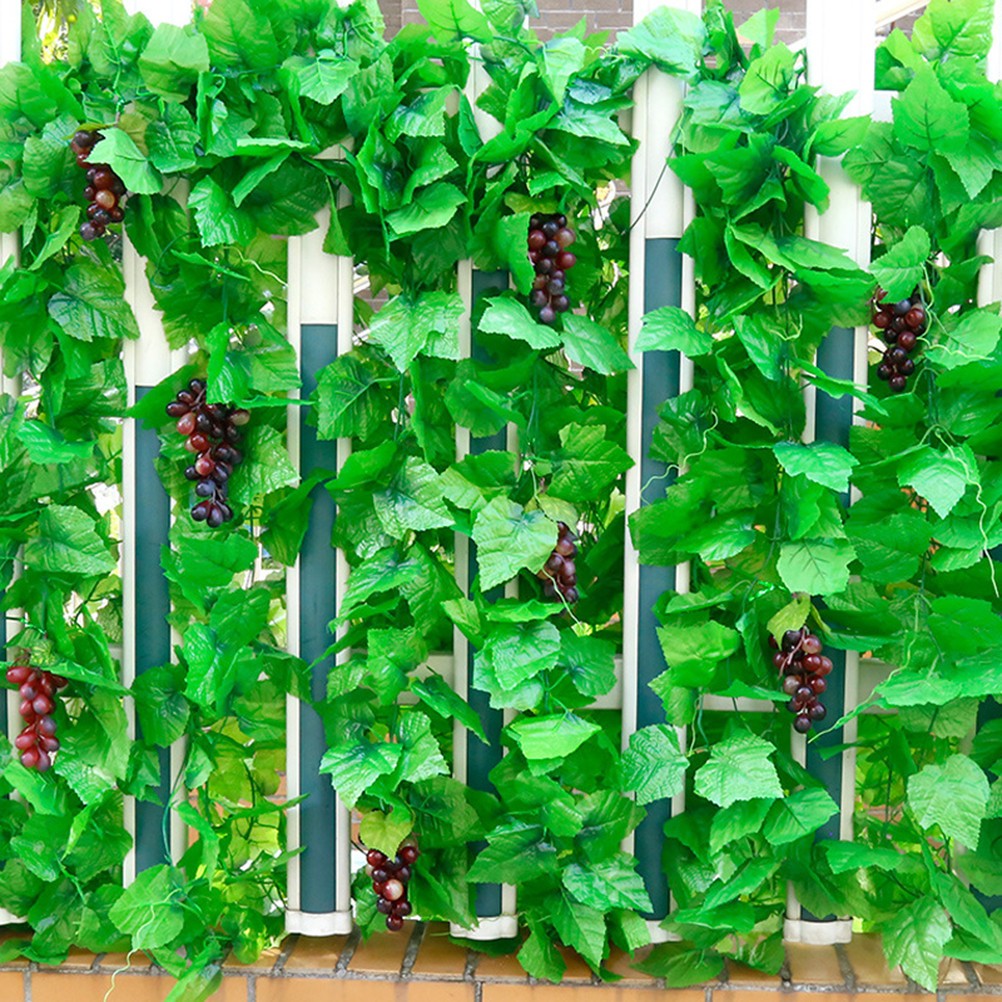 12Pcs Reusable Plastic Simulation Plants Faux Green Vine Ideal for Wedding Decor