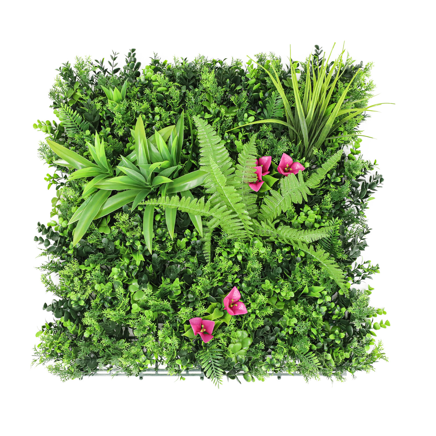 20″ Artificial Grass Mats 3D Mixed Plant Wall Hedge Decor For Home Festival #12