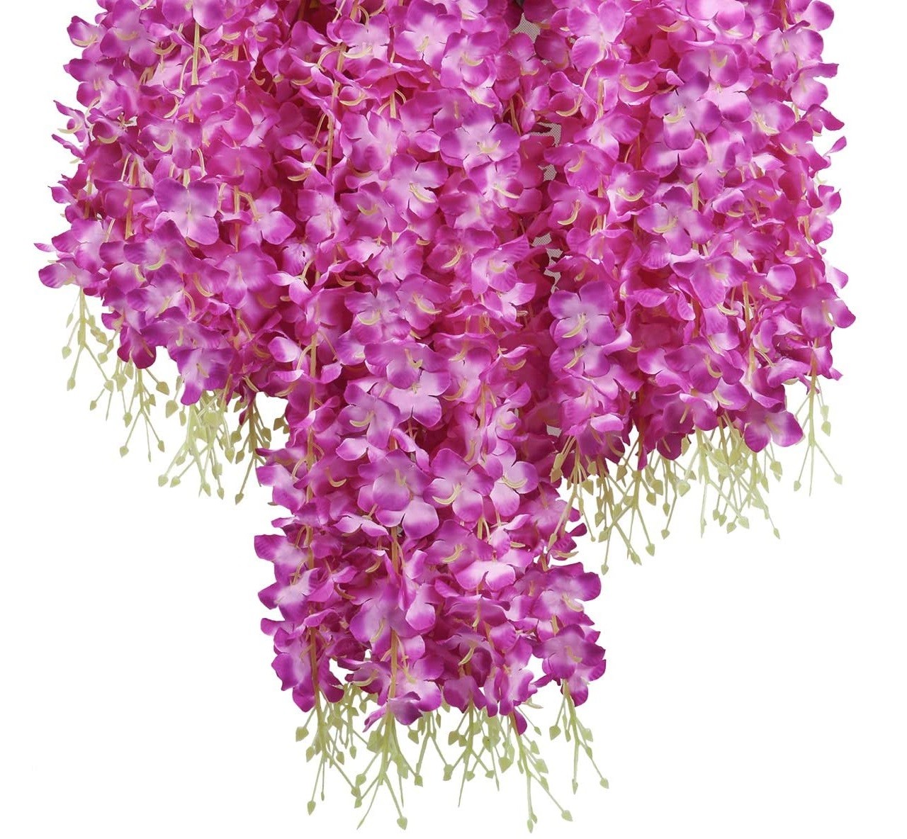 12/24PCS Artificial Wisteria Hanging Flower Vines Garland Strings Wedding Decor